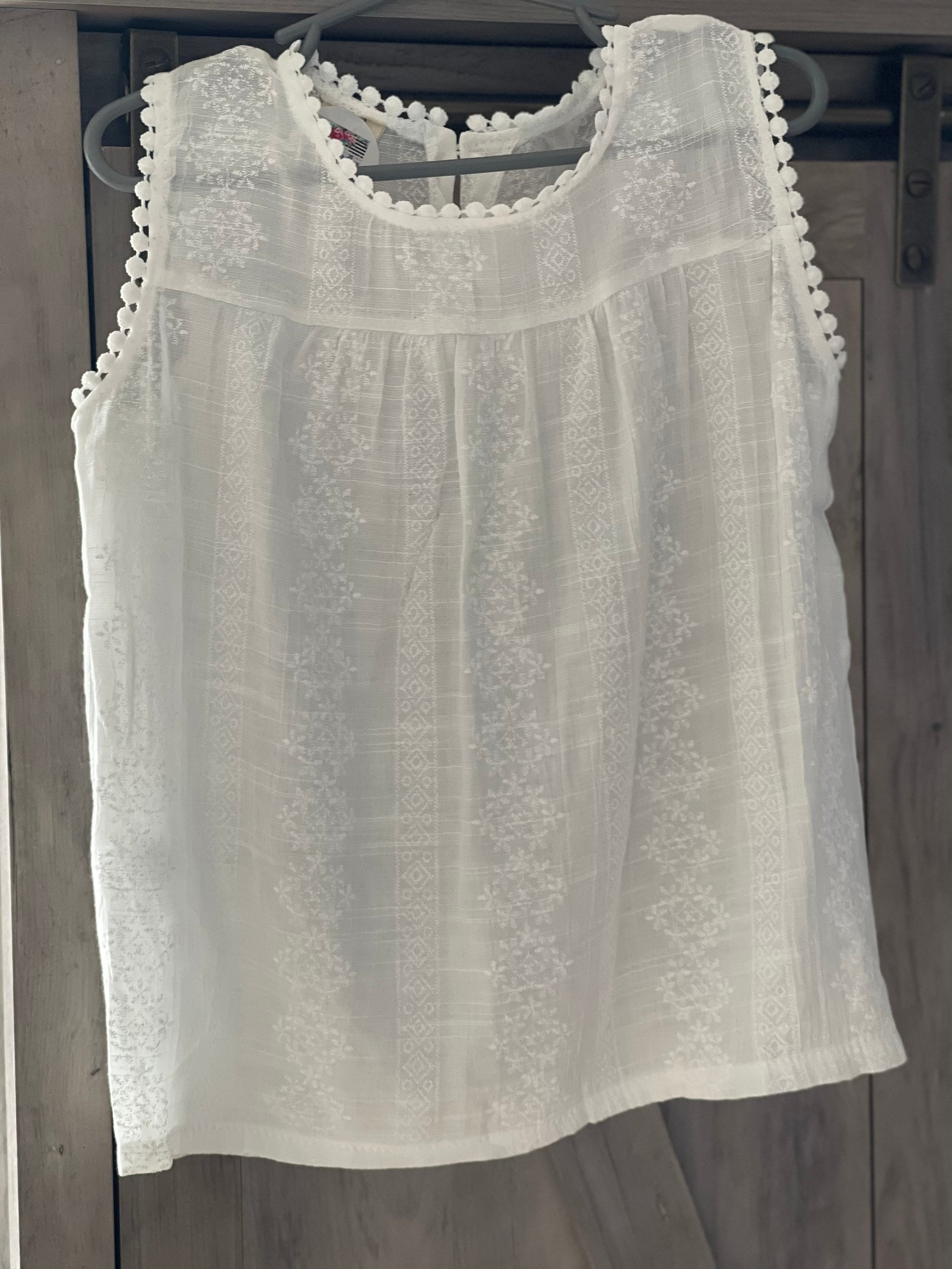 Embroidered Tank Top for Girls, Light Cotton Boho Summer Layering Shirt -Razels
