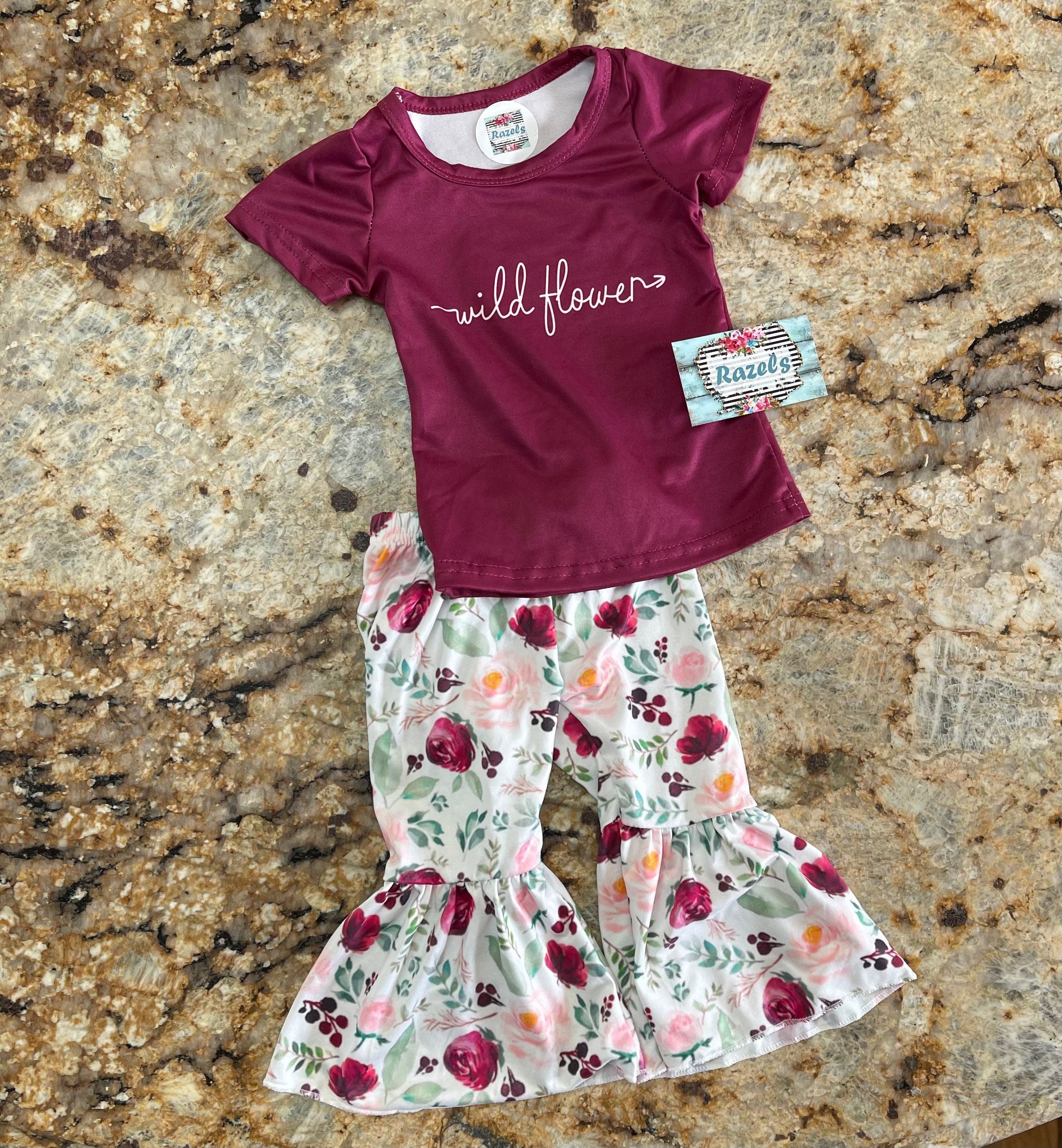 WILDFLOWER BELL Bottom Set, Wildflower T-shirt -Razels