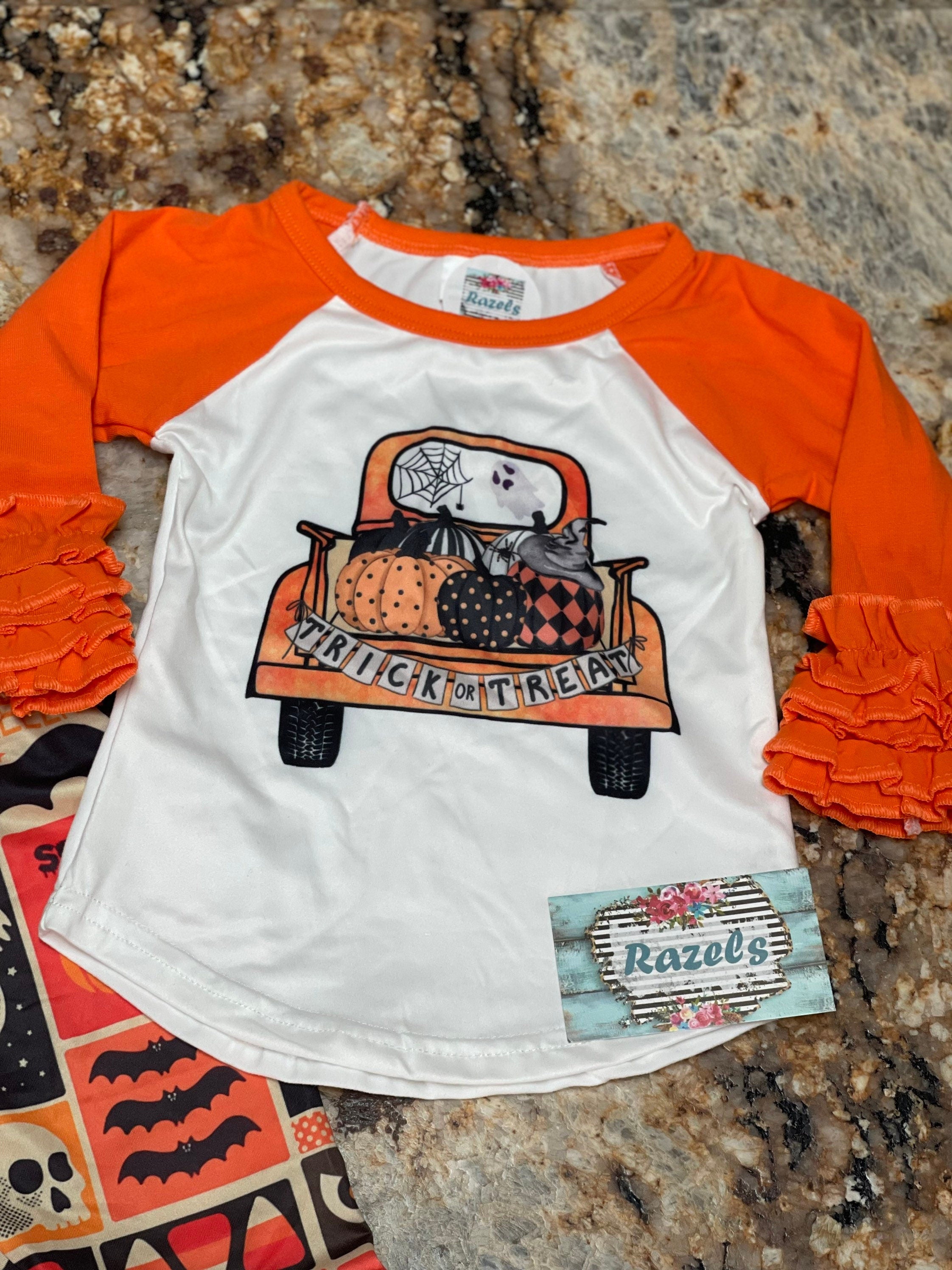Halloween Truck baseball shirt Trick or Treat