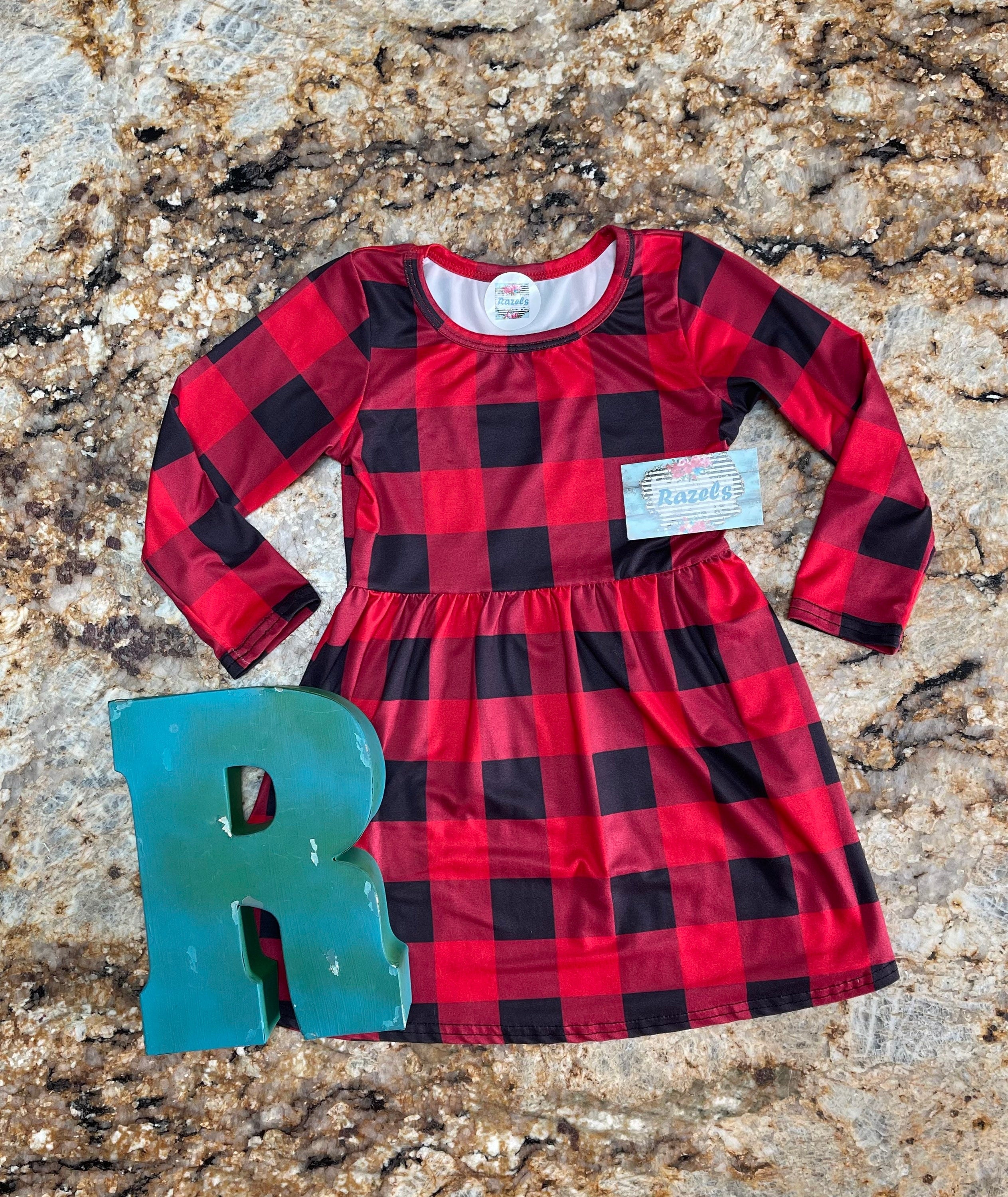 Buffalo Plaid Dress | Red and Black Dress, Christmas Dress for Girls, Toddlers, babies