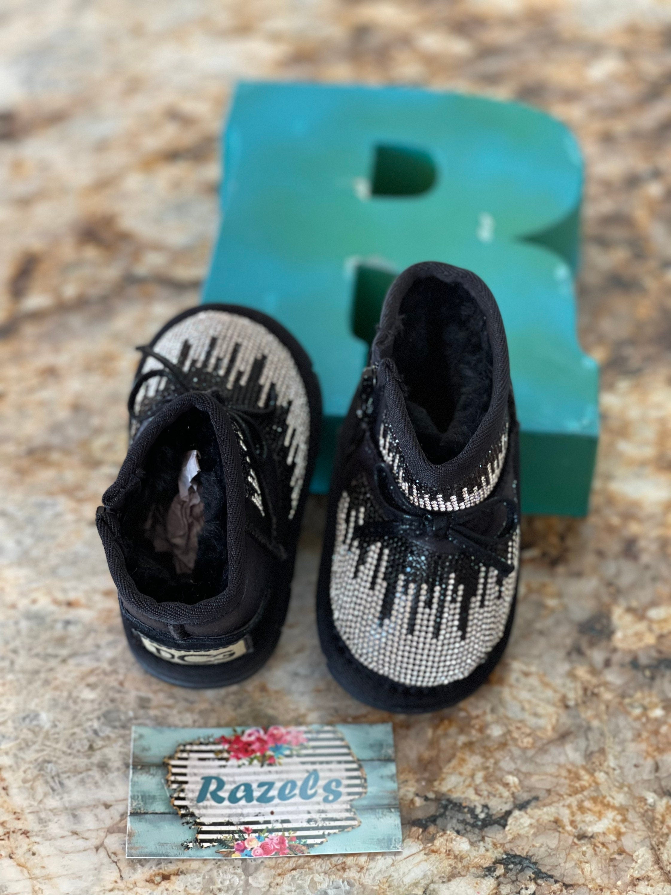 Girls Glitter Winter Boots: Warm Fur Lined Toddler Boots -Razels