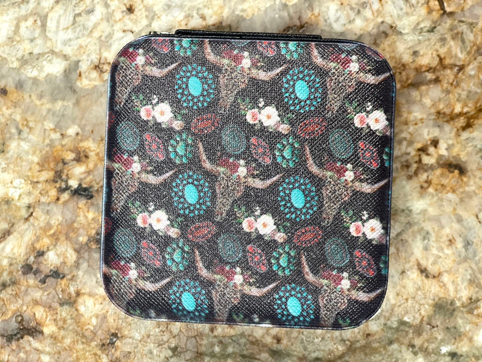 cheetah skull and squashblossom jewelry box