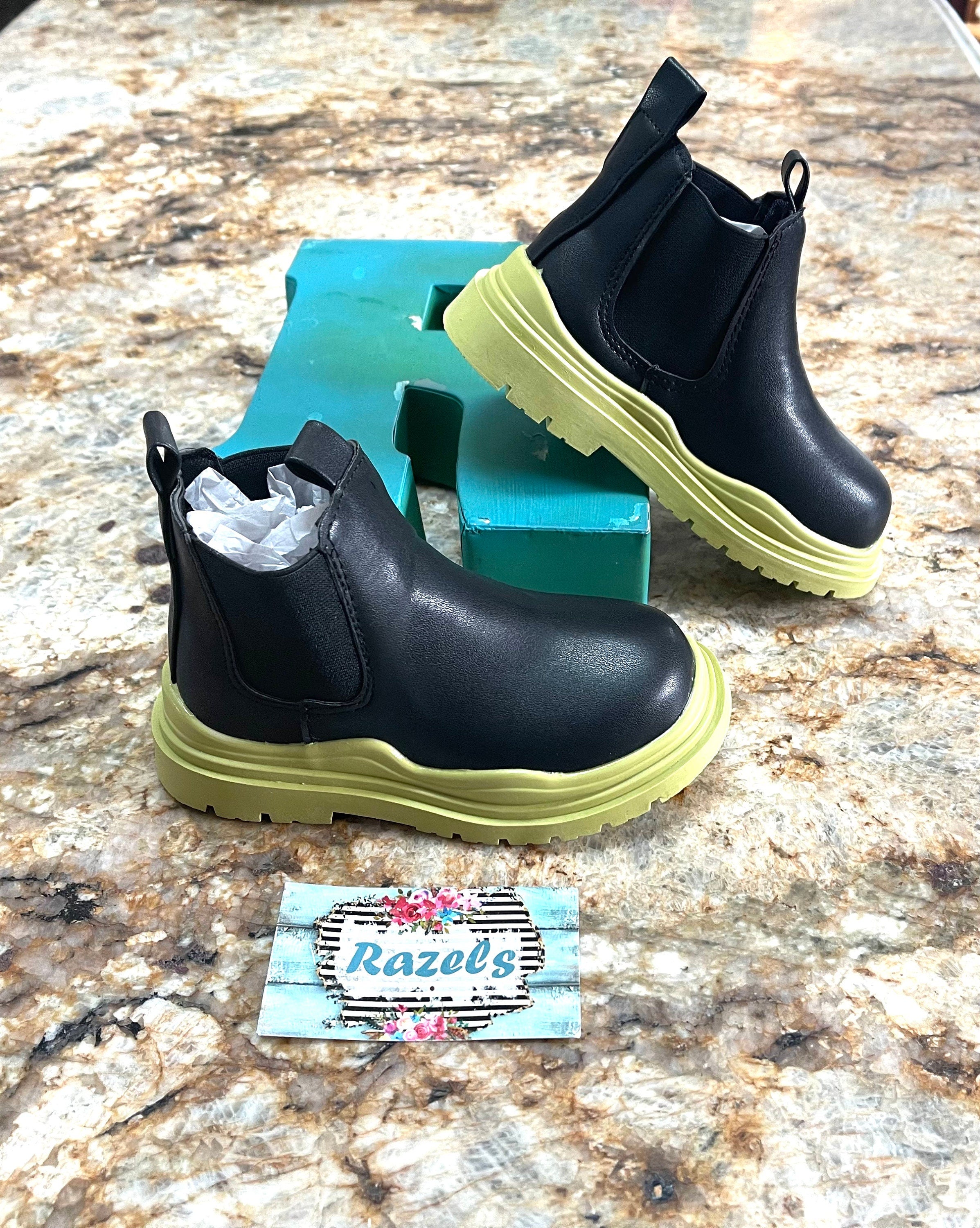 Kids Waterproof Leather Boots: Chunky Sole, Fall Boots -Razels