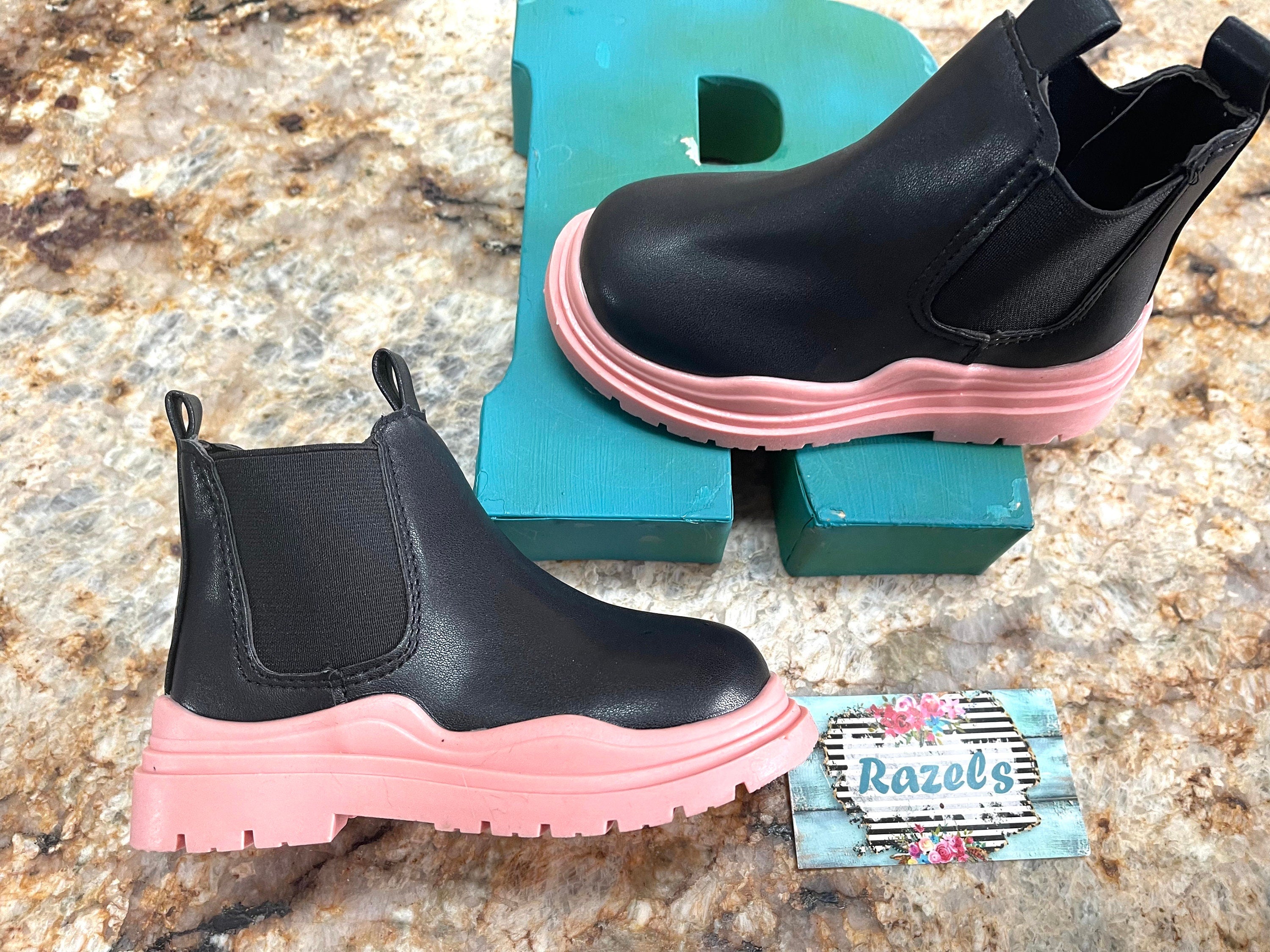 Kids Waterproof Leather Boots: Chunky Sole, Fall Boots -Razels
