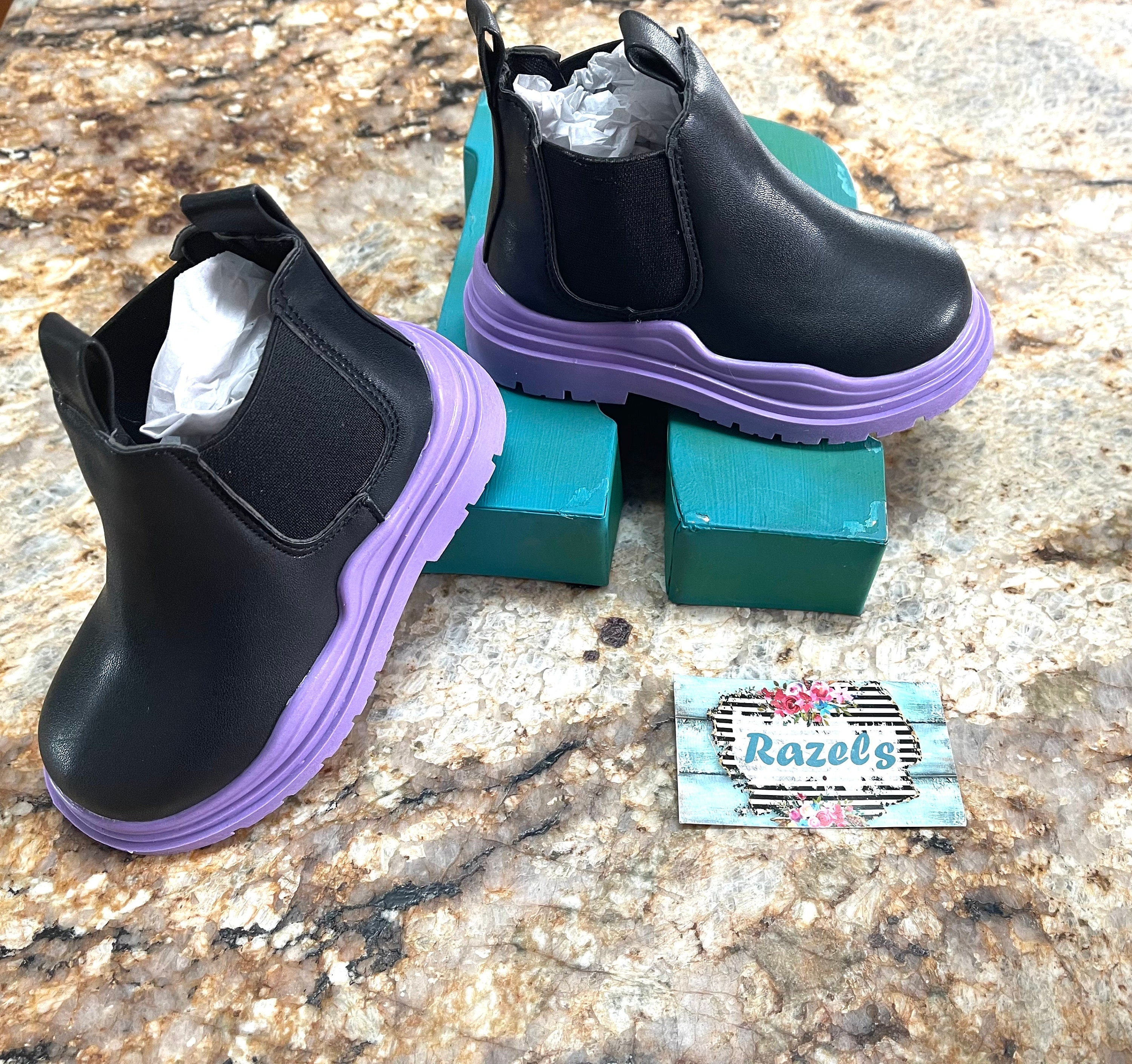 Kids Waterproof Leather Boots: Chunky Sole, Fall Boots -Razels