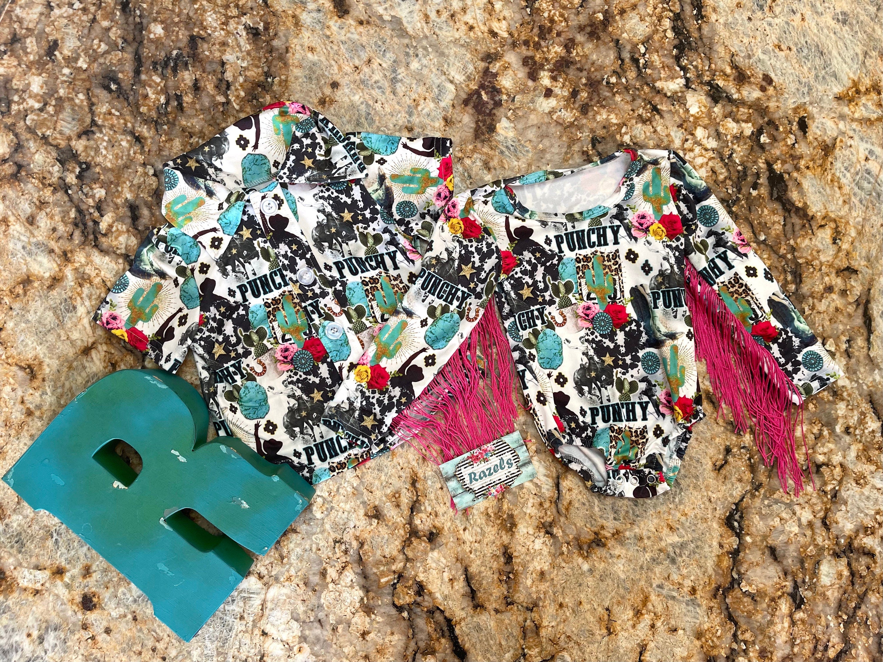 Rodeo Ready! 🤠
It’s almost Rodeo Time, and these Brother and Sister Rodeo Shirts are absolutely adorable! Whether your little Cowboy or Cowgirl is a rodeo fan or heading to the arena, these Punchy Cowboy & Cowgirl Shirts will have them looking like a true Showstopper! 🌟
✨ Why You’ll Love It:
✔ Cowboy Shirt & Cowgirl Fringe Leotard – Perfect for rodeo season!
✔ Fringe Leo adds the cutest Western flair for your little cowgirl.
✔ Soft & stretchy Cotton/Spandex blend for all-day comfort.