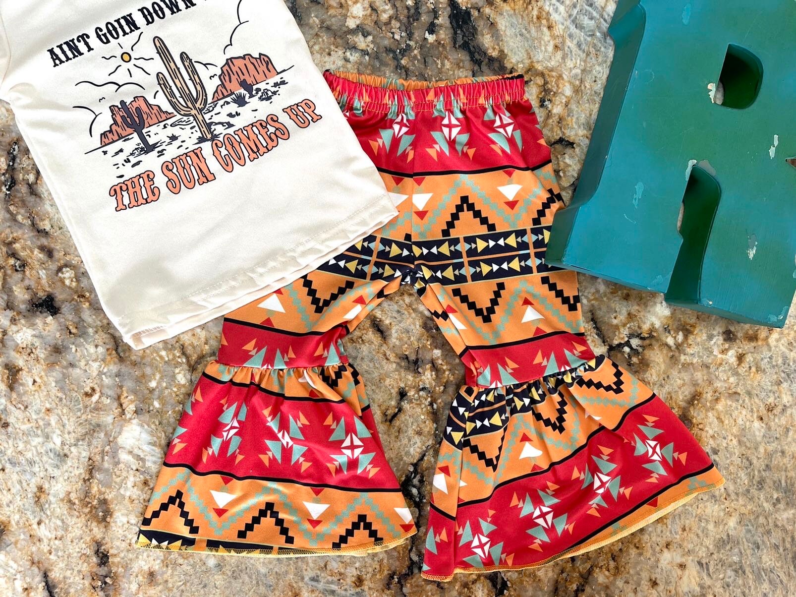 Ain’t Goin Down Til the Sun Comes Up, Bell Bottom Cowgirl Set, Girls 8/9 Only, CLOSEOUT clothes, Girls Size 8 Cowgirl Outfit, RODEO Cowgirl -Razels