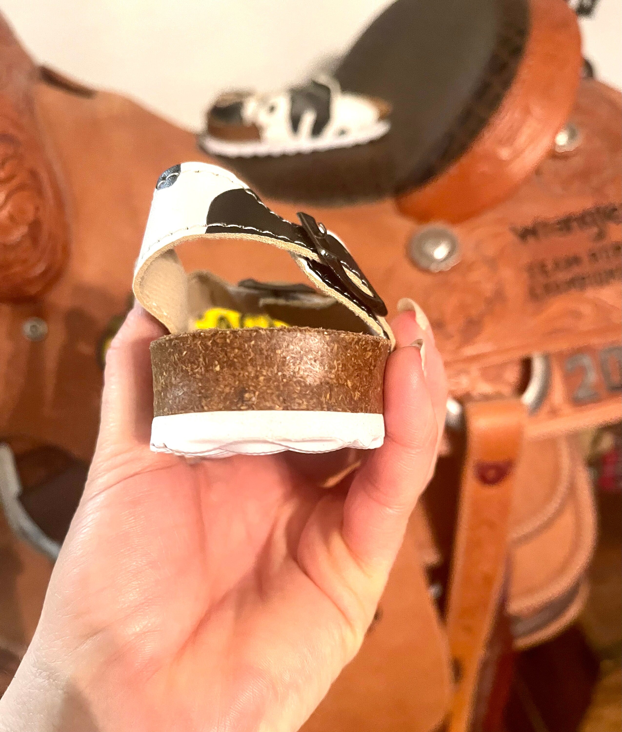 CLEARANCE COW PRINT Sandals, kids Western Cow Cork Sandals Size 12 13 toddler -Razels