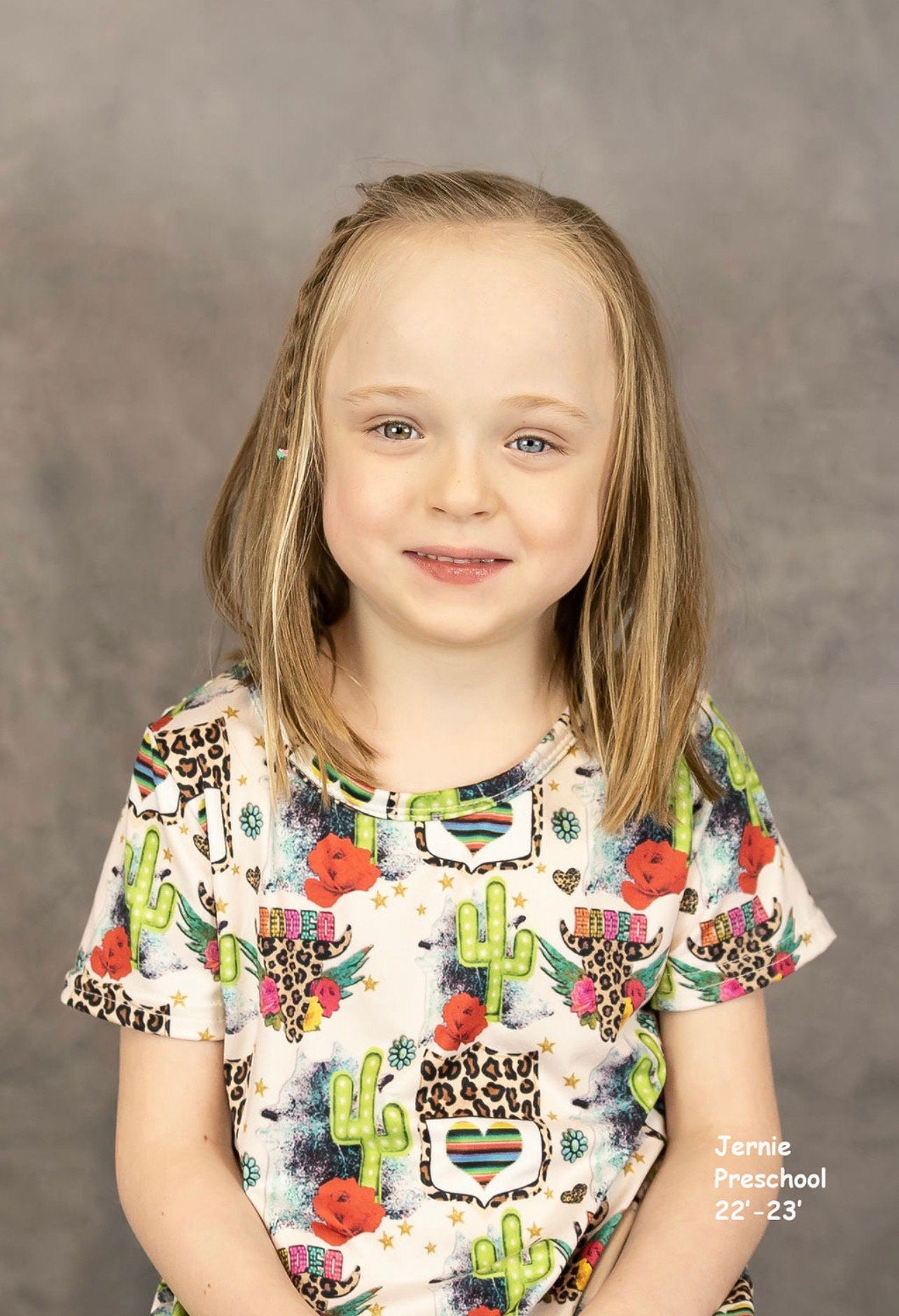 Cowgirl Dress for Kids Toddler & Baby - Rodeo T-Shirt Dress with Cheetah Skull, Cactus and Back Number Design -Razels