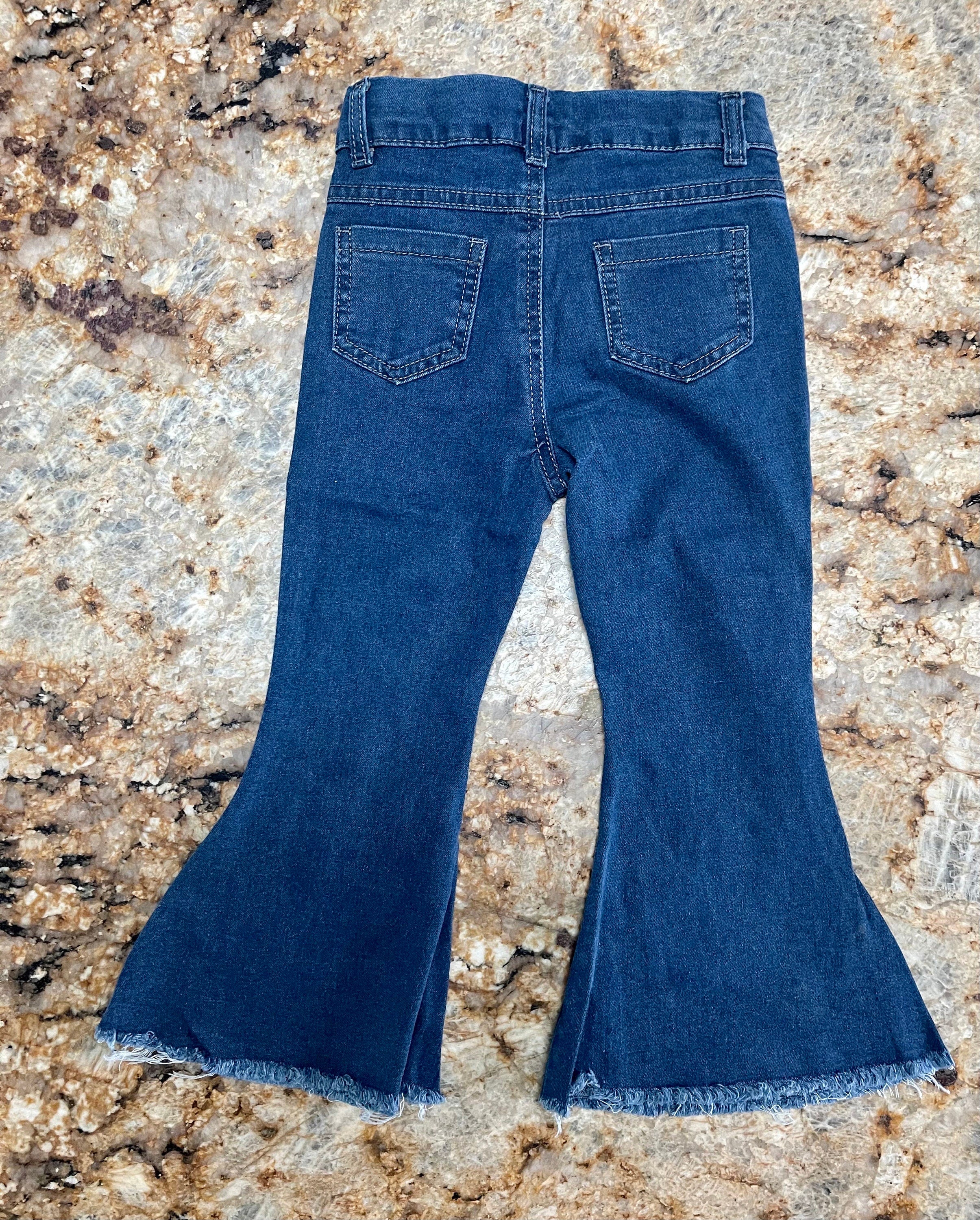 Girls Western Flare Jeans: Kids Southwestern Cowgirl Bell Bottoms -Razels