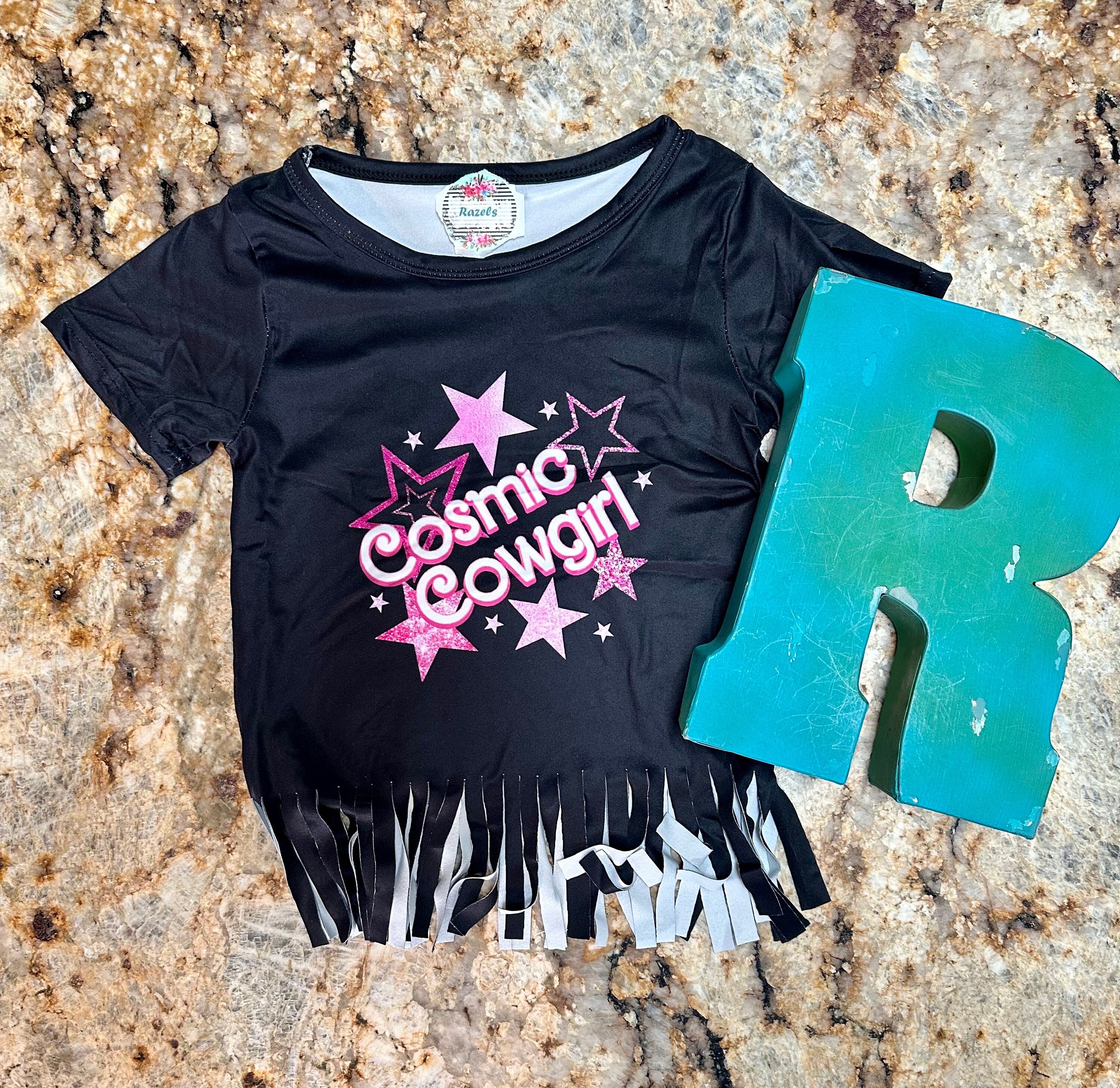 Cosmic Cowgirl Bell Bottom Outfit, Pink Star Bell Bottoms -Razels