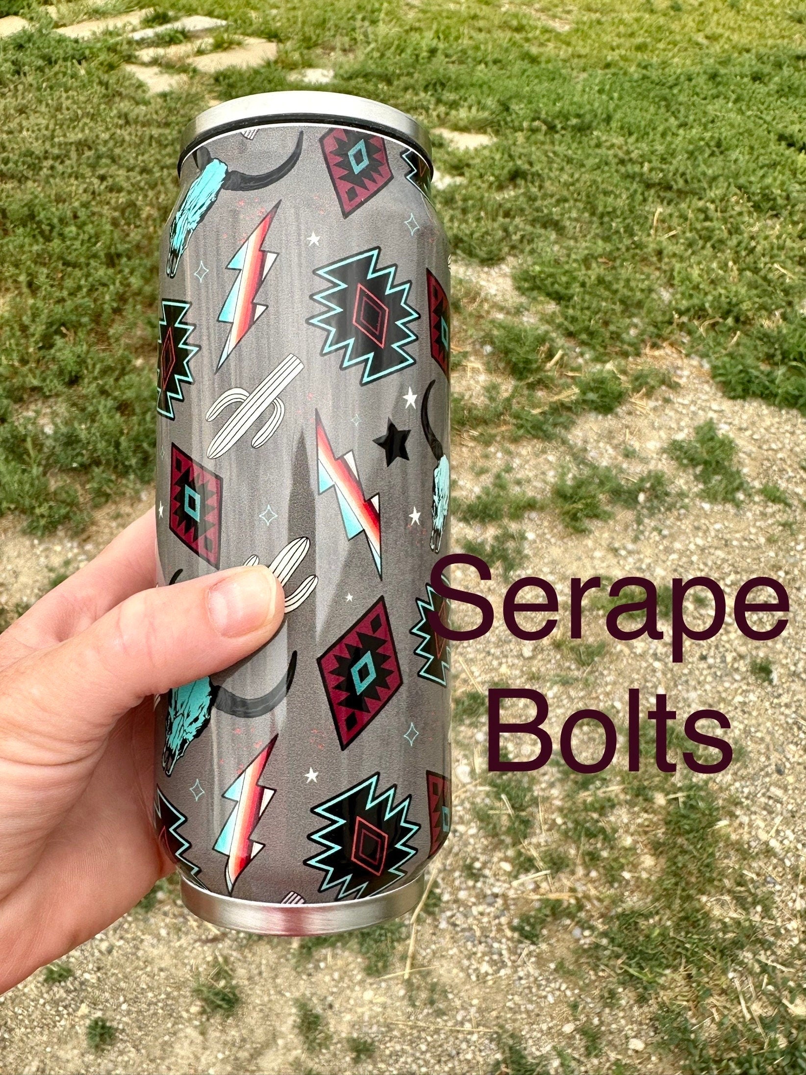 16 oz Stainless Steel Tumblers | Western Tumblers Feature temperature control - keep your beverage hot or cold. Sleek design fits everywhere! Choose from 4 designs: Pink Cowgirl, Serape Bolts, Yeehaw & Floral Serape. Ships FREE with $35+ purchase.