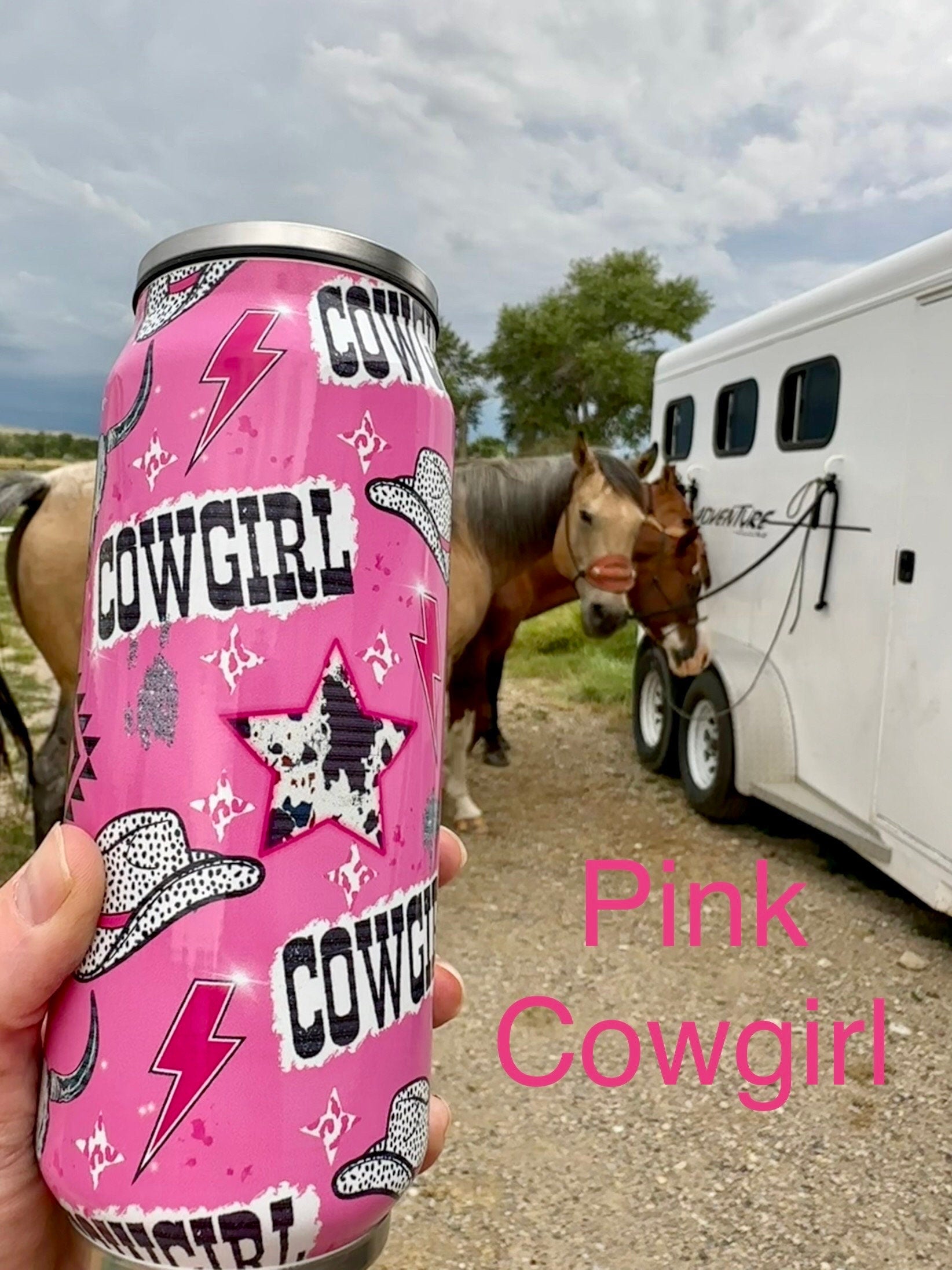 16 oz Stainless Steel Tumblers | Western Tumblers Feature temperature control - keep your beverage hot or cold. Sleek design fits everywhere! Choose from 4 designs: Pink Cowgirl, Serape Bolts, Yeehaw & Floral Serape. Ships FREE with $35+ purchase.