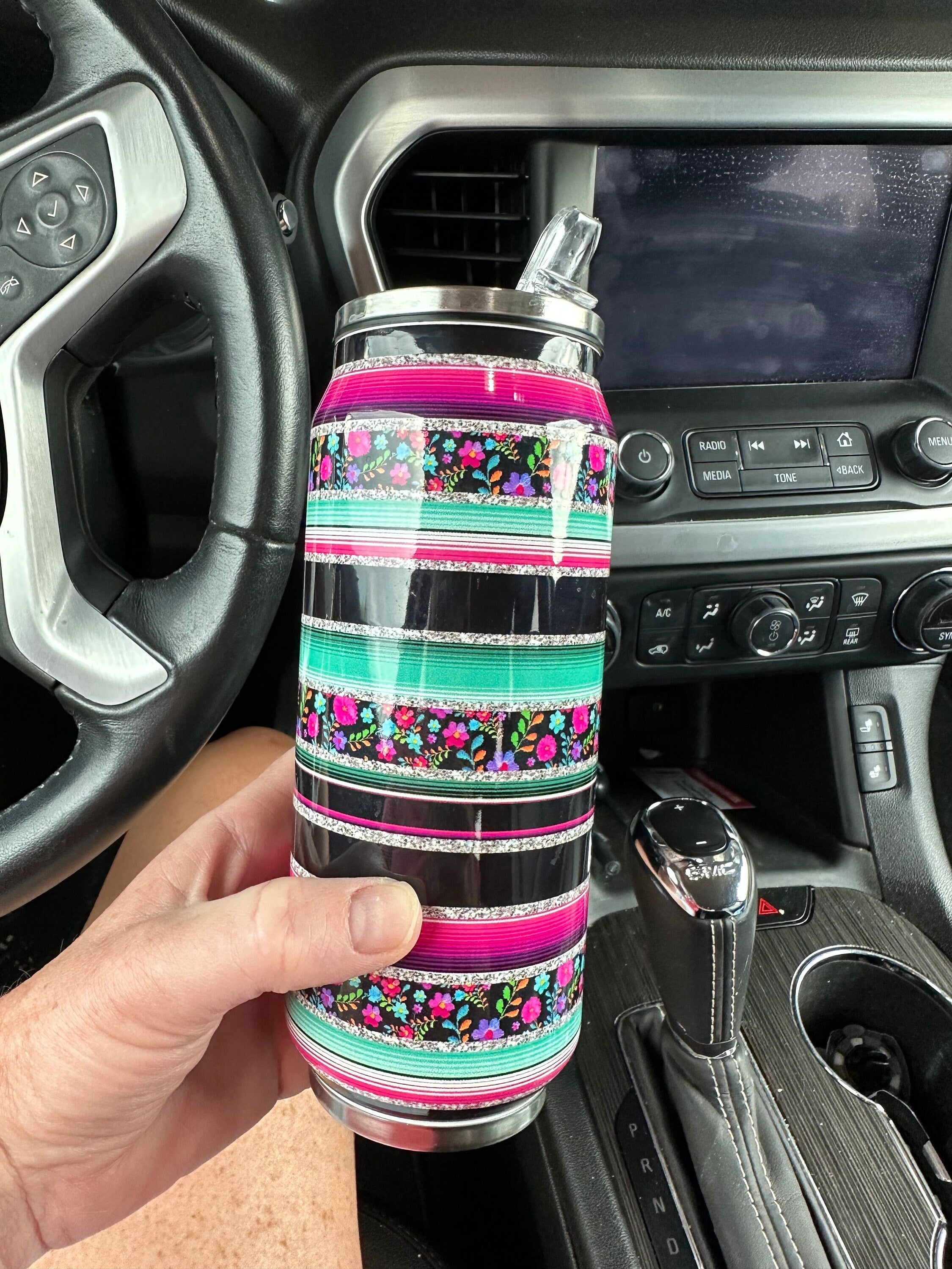 16 oz Stainless Steel Tumblers | Western Tumblers Feature temperature control - keep your beverage hot or cold. Sleek design fits everywhere! Choose from 4 designs: Pink Cowgirl, Serape Bolts, Yeehaw & Floral Serape. Ships FREE with $35+ purchase.