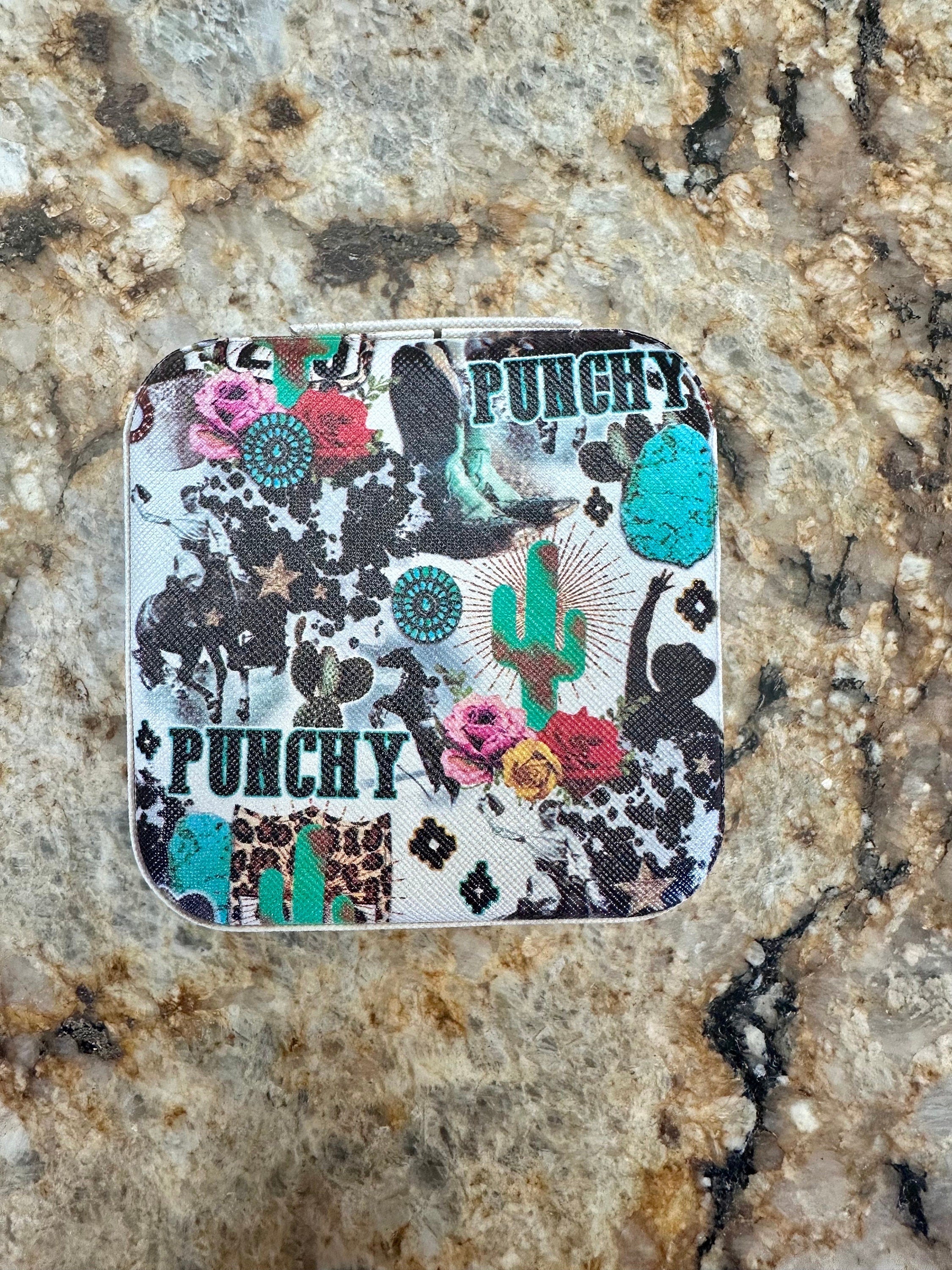 Highland Cow Jewelry Box Skull Cow Travel Jewelry Box Gifts for Cowgirls Western Jewelry Travel Box Cowgirl Mini Jewelry Case