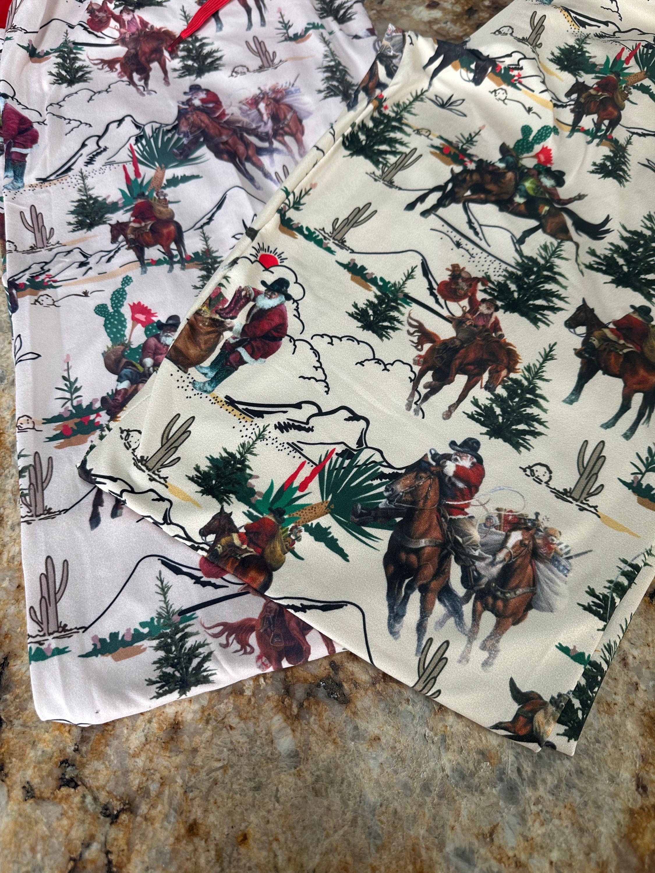 Cowboy Santa Christmas Pajamas: Western Family Matching Sleepwear -Razels