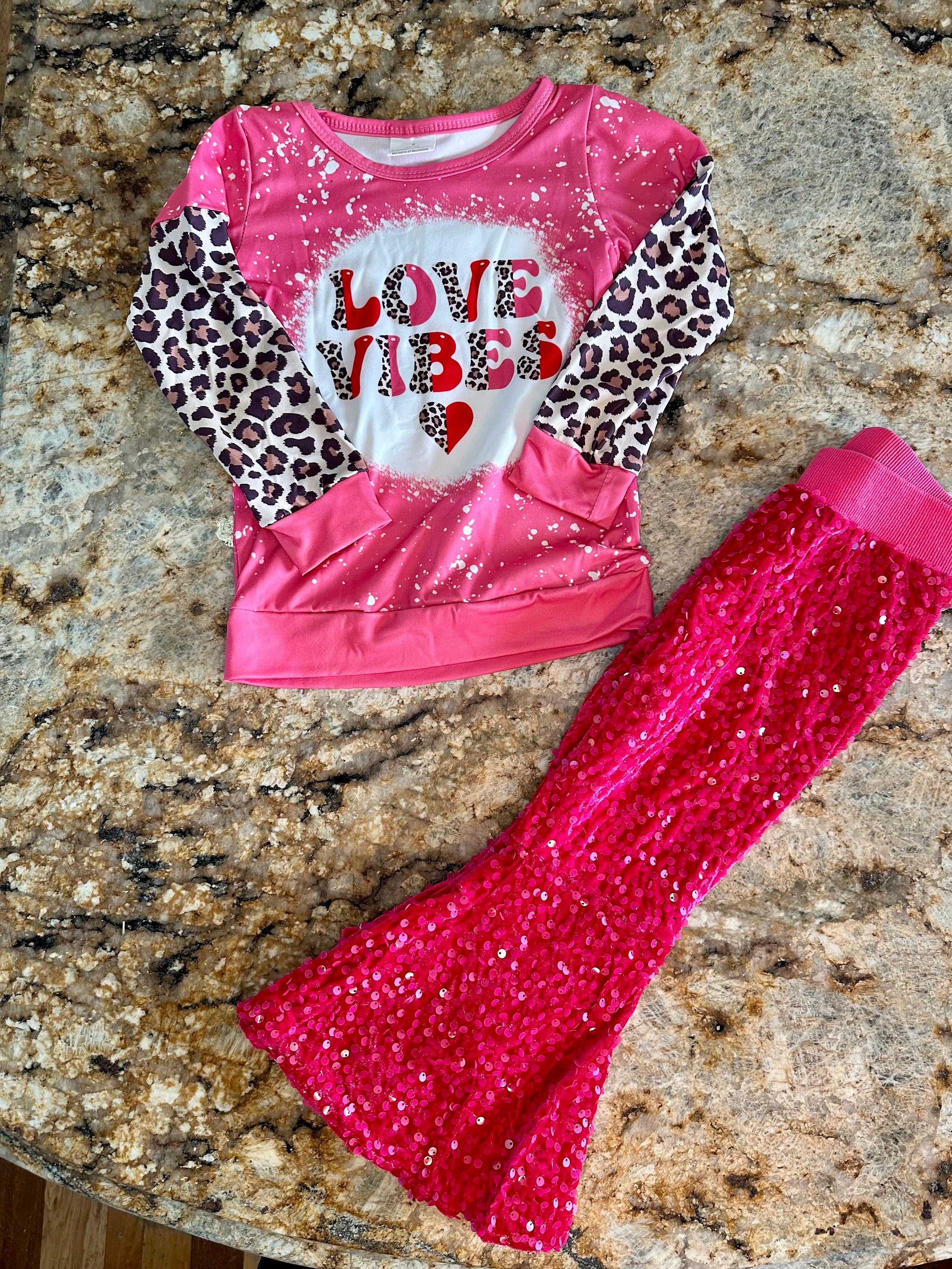 LOVE VIBES longsleeve shirt, Girls Valentine’s Day t-shirt -Razels
