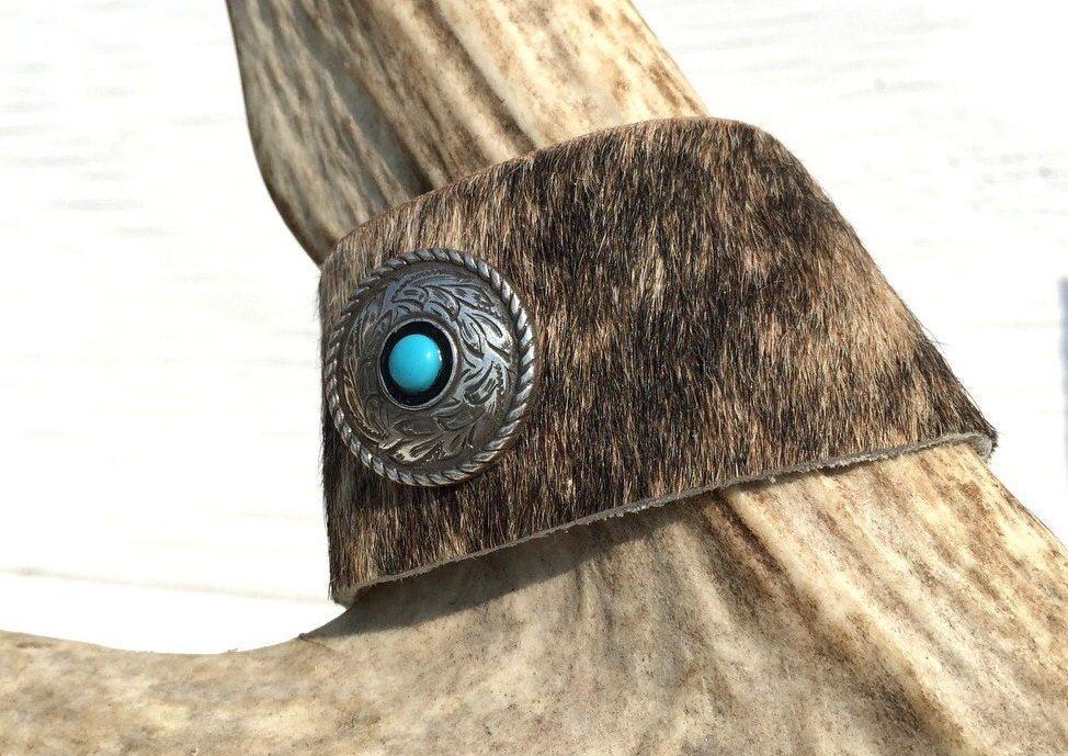 Cowhide Bracelet for Women and Girls | Western Cowgirl Cuff, Mom & Me Bracelets -Razels