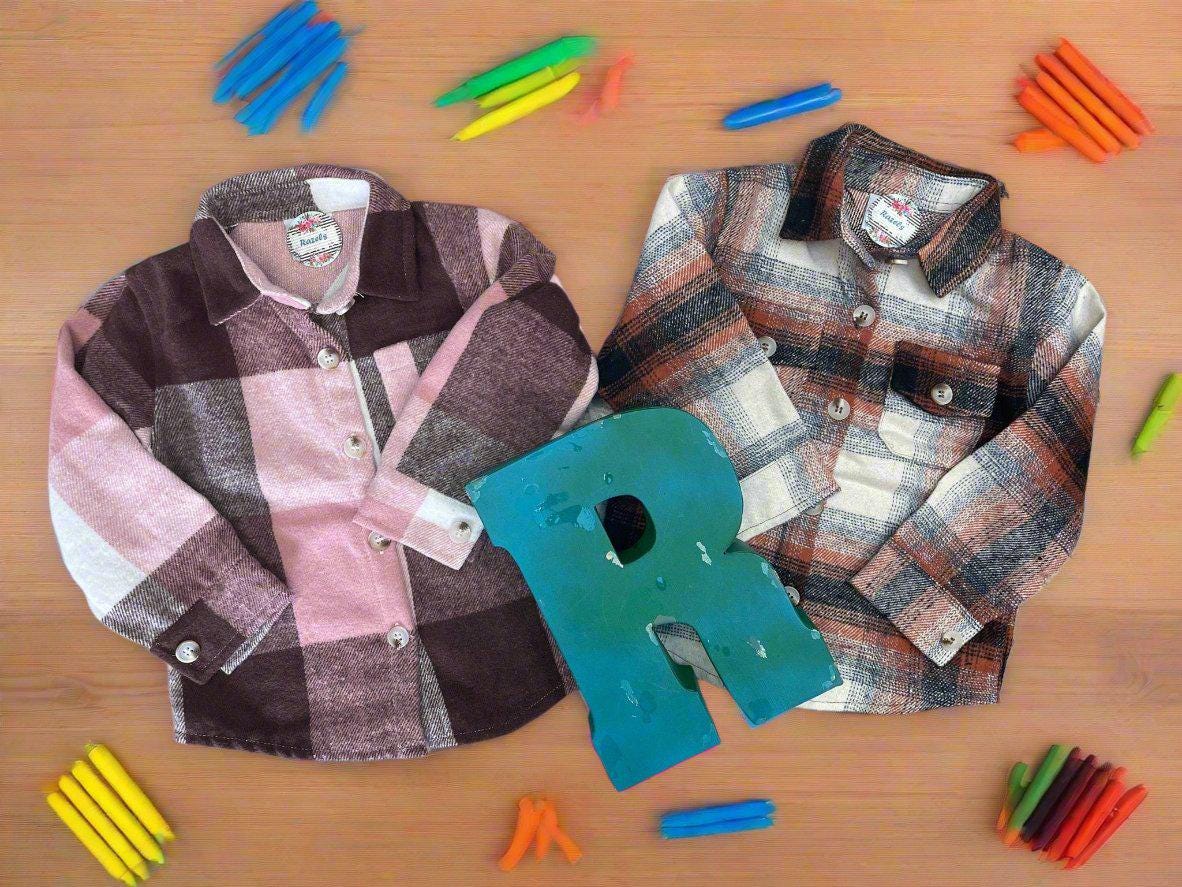 Kids Flannel Shirts, Plaid Button-Up Shirt, Plaid Shacket, Kids Long Sleeve Shirts
✔ Timeless Plaid Design – Featuring functional breast pockets and adjustable cuffs for a practical yet stylish look.
✔ Versatile for Every Occasion – Great for school, outdoor adventures, or casual everyday wear.
✔ Two Fun Colors – Choose from Orange Plaid or Pink Plaid… or grab both!
✔ Perfect Fit for All Ages – Available in sizes 3/6 months to 14/16.