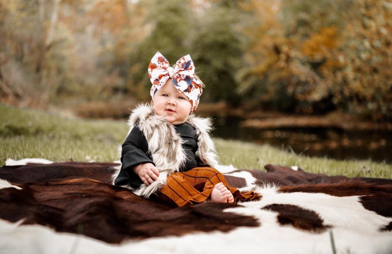 Girls' Faux Fur Vest: BOHO Kids Photo Prop -Razels