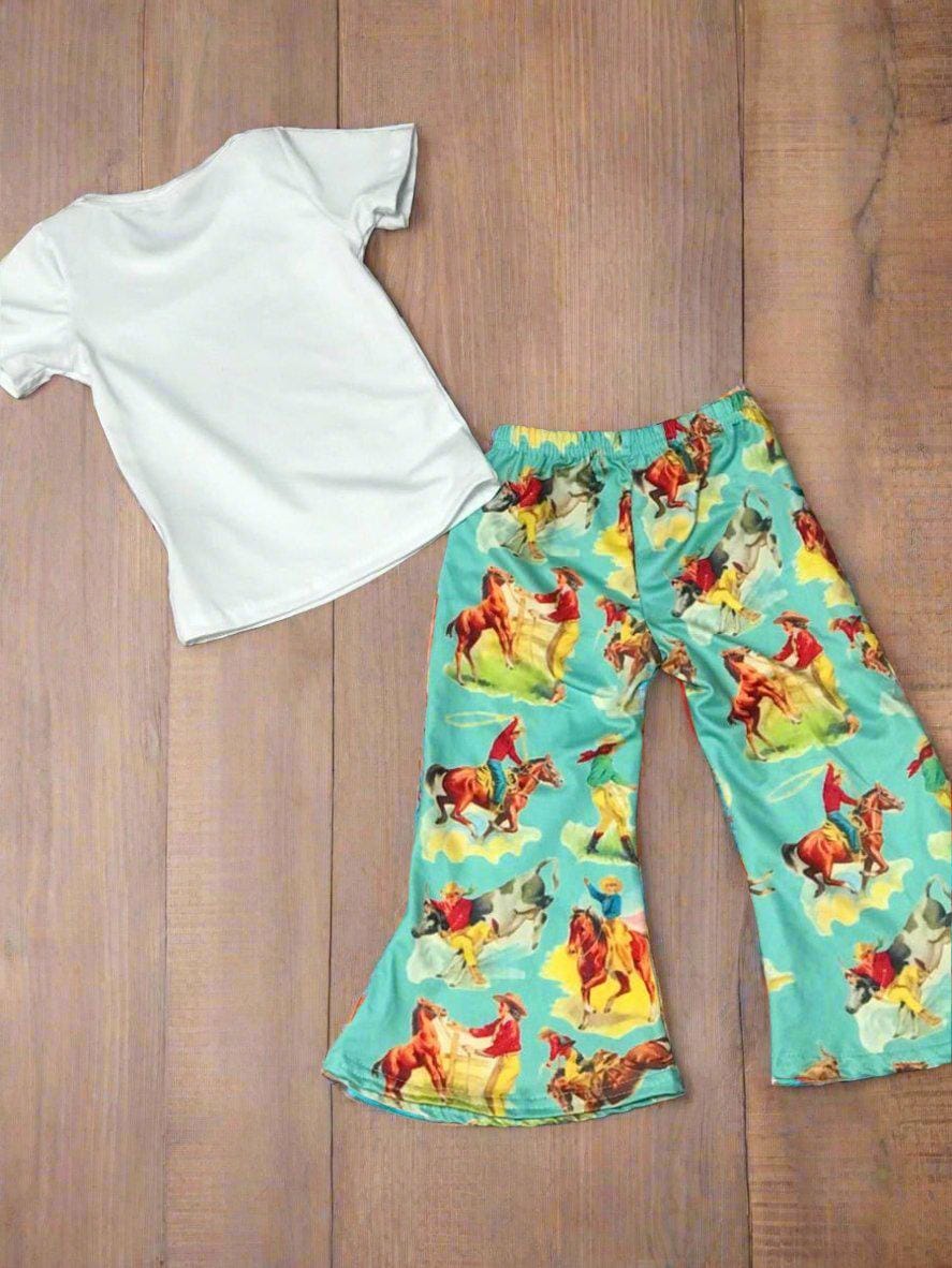 Girls' Cowgirl Outfit | Retro Cowboy Shirt & Bell Bottoms 🤠✨
ONLY AVAILABLE IN 2T, 3T & 4T – CLOSEOUT PRICE: $15!
Yeehaw! This Retro Cowgirl Outfit is a must-have for your little cowgirl! Featuring a Vintage Western T-Shirt and Retro Western Print Bell Bottoms, this set is both adorable and comfortable—perfect for any toddler cowgirl!
✔ Limited Sizes & Closeout Price: Grab this deal before it's gone—just $15!
✔ FREE Shipping on U.S. orders of $35+! 🚚