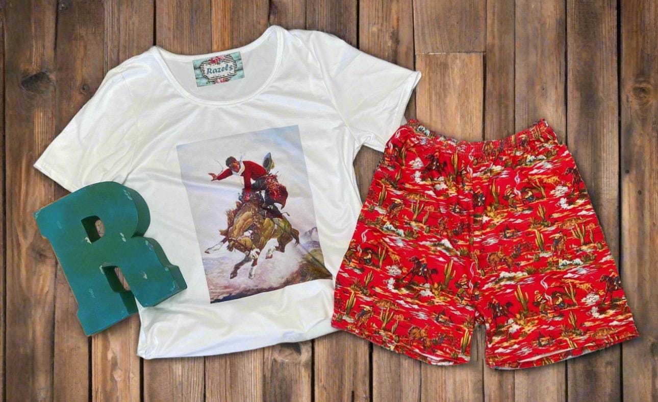 How fun is this Cowboy Shorts & Cowboy T-Shirt set?! 🌵 This Western Lounge Set is everything—perfect for lounging, running errands, or styling up for a day out. The vintage cowboy print gives it that classic Western feel, and the shorts? Absolute perfection! 😍
✨ Why You’ll Love It:
✔ Semi-fitted Cowboy T-Shirt for a flattering look (Medium: 19” underarm to underarm)
✔ Mom and Daughter Matching available—grab the kids' version, too!