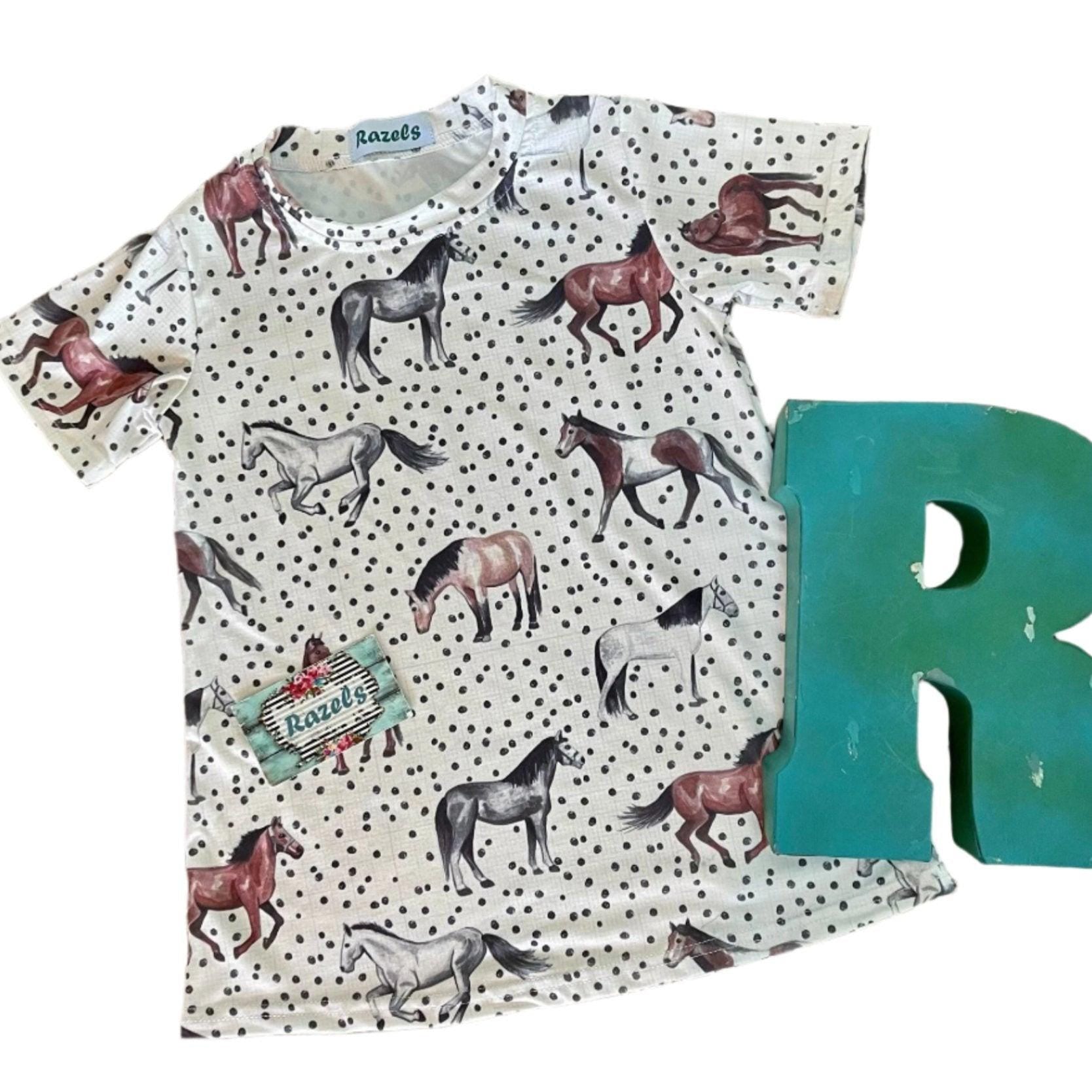 Girls' Horse Dress | Horse Girl Era | Horse Girl T-Shirt Dress 🐴✨
For the little horse lover in your life, this adorable Horses T-Shirt Dress is a must-have! 🌞 Featuring a charming horse print and a playful polka dot design, this dress is perfect for every little cowgirl who lives for all things horses!
✨ Why You’ll Love It:
✔ Versatile Style: Easy to dress up or down—pair with leggings and a jean jacket for a whole new look!
✔ Comfortable Fit: Soft cotton/spandex blend for all-day com