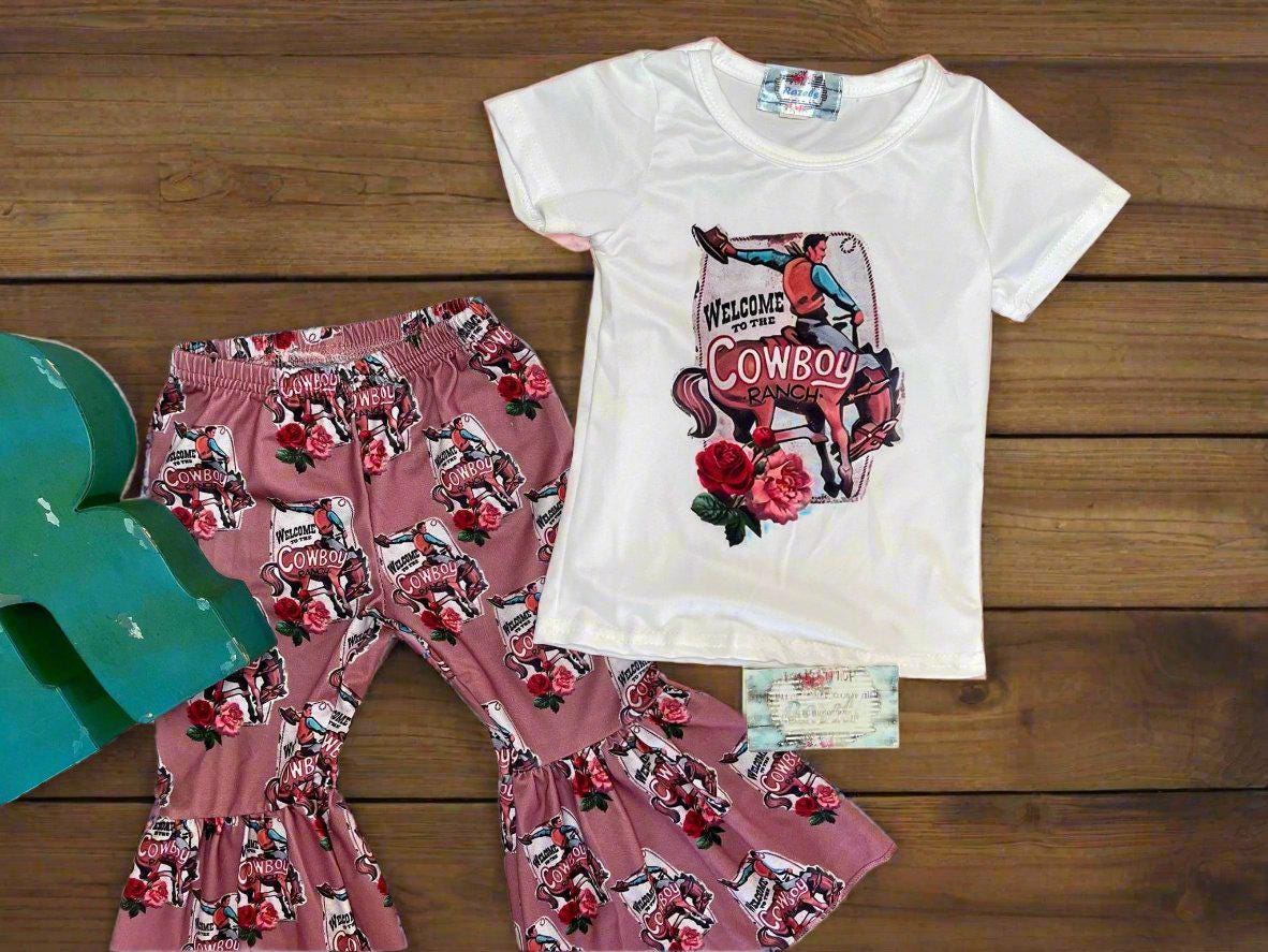 Get ready to welcome the Cowboy Ranch in style with these adorable Matching Sister Outfits! 🤠 Featuring a Cowgirl Bell Bottom Outfit and a coordinating one-piece, this set is perfect for siblings who want to share the Western love. Ships FREE $35+