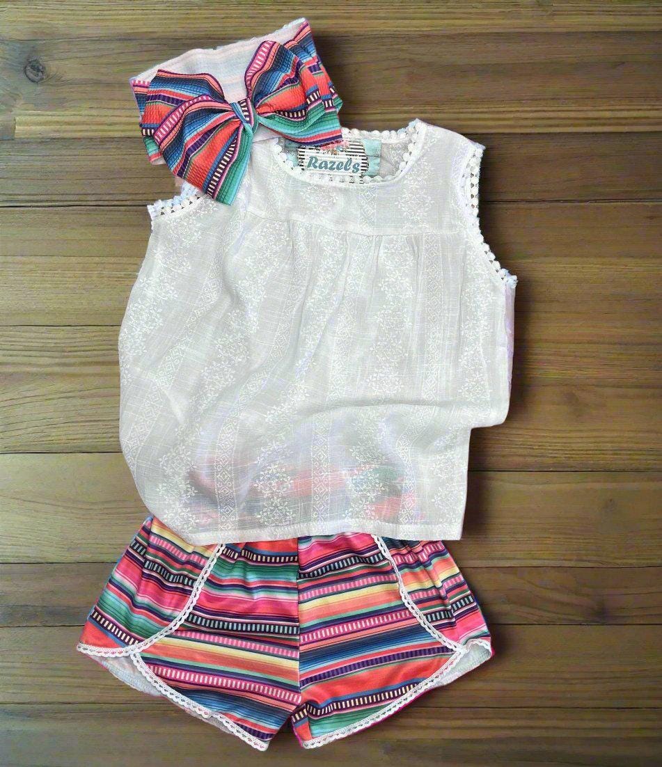 Pink Stripe Serape Shorts – Lightweight Summer Shorts with Lace Hem are Lightweight, stylish, and versatile. The delicate lace hem adds just the right touch of sweetness. 🍧🩷 And at only $10, they’re a steal!