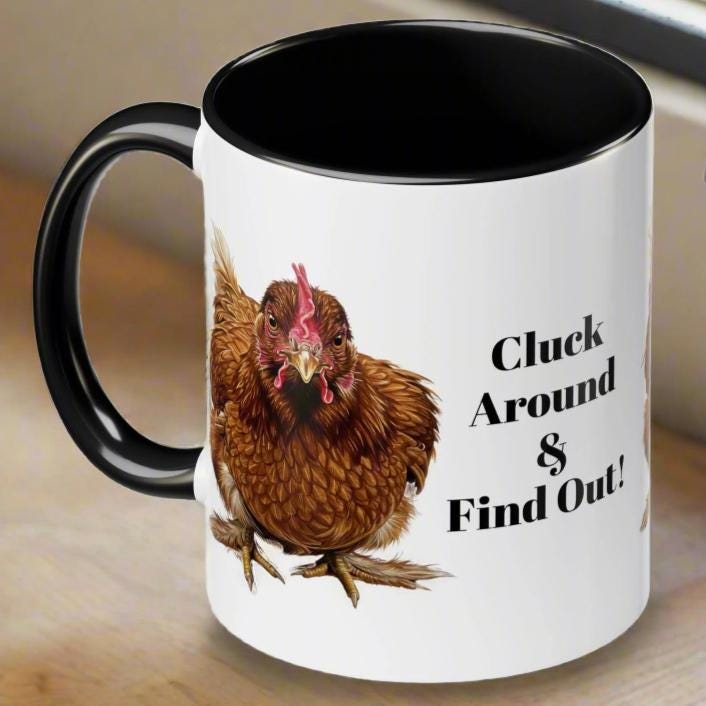 Cluck Around Chicken Coffee Mug - Sassy Red Hen Cup