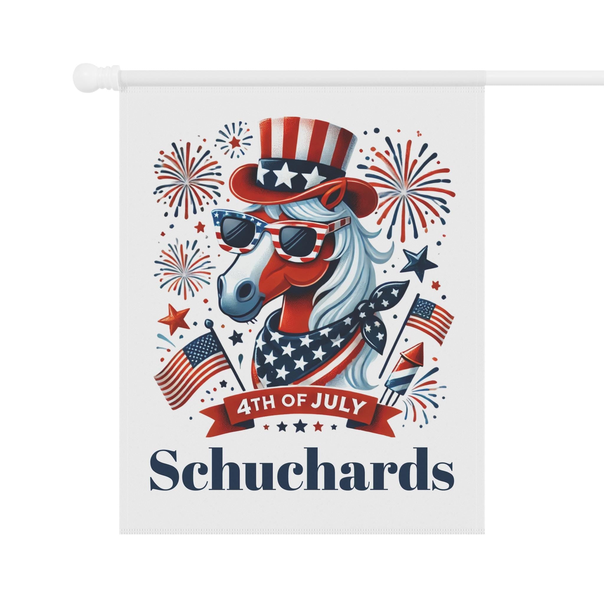 Patriotic Horse Garden Flag, 4th of July House Flag, Custom Yard Sign, Personalized Yard Flag, Funny Independance Day Flag -Razels