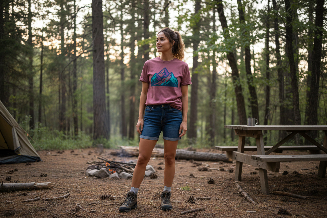 Mountain Graphic Unisex T-shirt, Comfort Colors Outdoor Shirt, Hiking Adventure Tee, Horn hunting tshirt -Razels