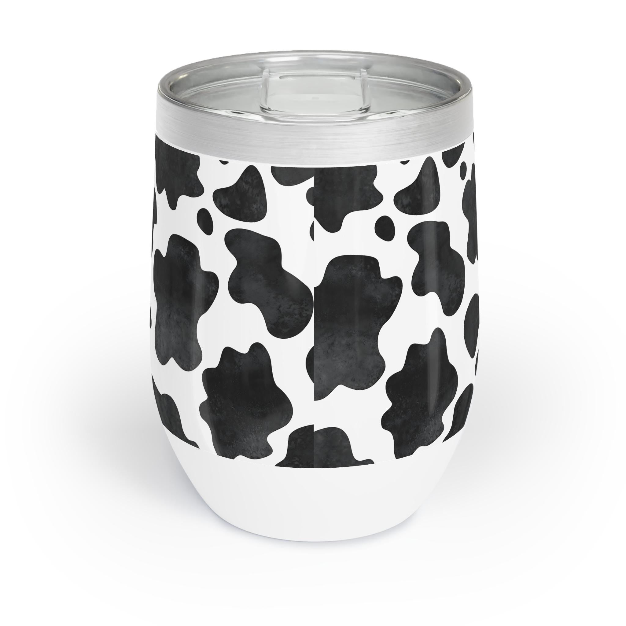 Black and White Cowprint Personalized Wine Tumbler, Cowgirl Wine Tumbler, COWPRINT Tumbler, Bachelorette Party, Cowgirl Summer -Razels