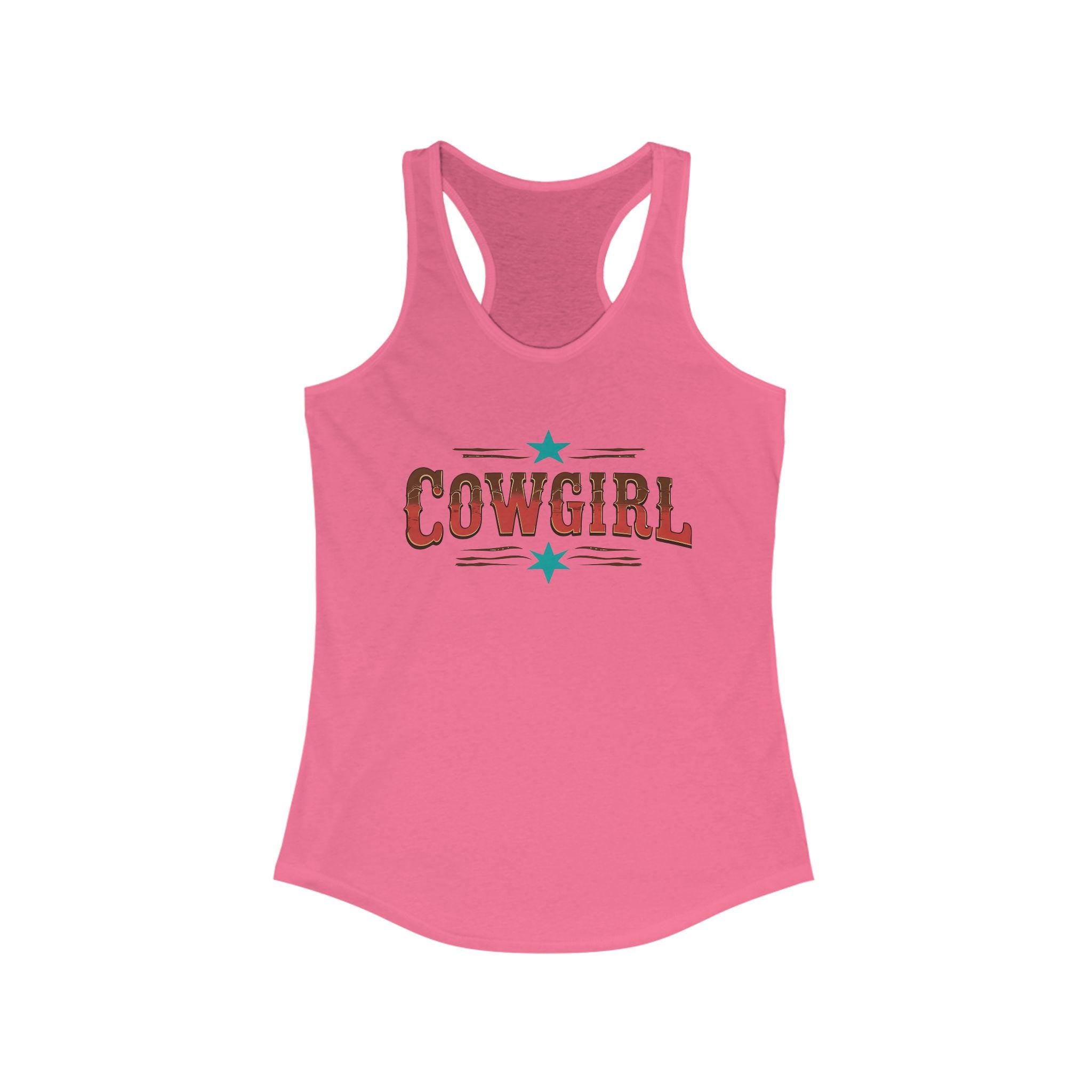 Cowgirl Racerback Tank, Cowgirl Summer Tank Top, Western Wear, Gift for Cowgirls, Trendy Summer Top -Razels