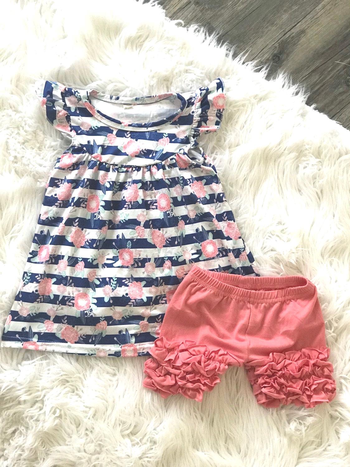 🌸 LAST ONE! 12/18M Boho Toddler Summer Outfit – Flutter Sleeve Top & Pink Ruffle Shorts | $10! One of my absolute favorites! 💕 This adorable two-piece set is perfect for sunny days and playdates in style. The top features a blue and white stripe base with the sweetest flowers & feathers design and flutter sleeves for that extra girly charm. Paired with soft pink ruffle icing shorts—it’s a total warm-weather win! ☀️ ✓ Lightweight & comfy ✓ Flutter sleeve detail = swoon!