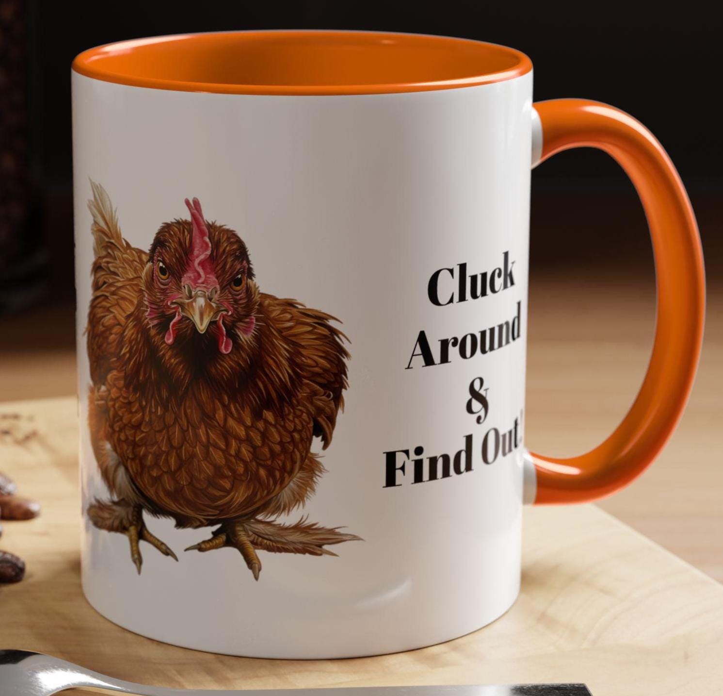 Cluck Around Chicken Coffee Mug - Sassy Red Hen Cup