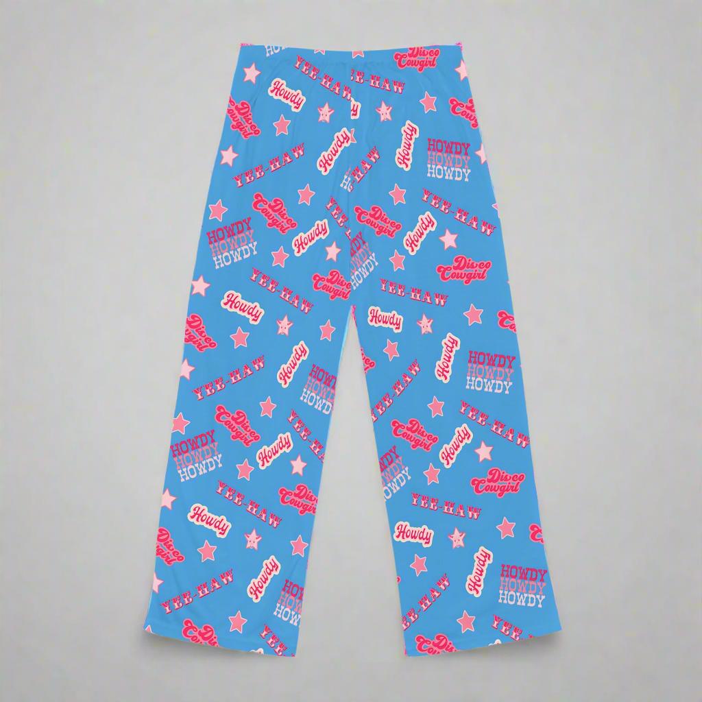 Disco Cowgirl Pajama Pants: Periwinkle Purple Western Lounge Pants -Razels