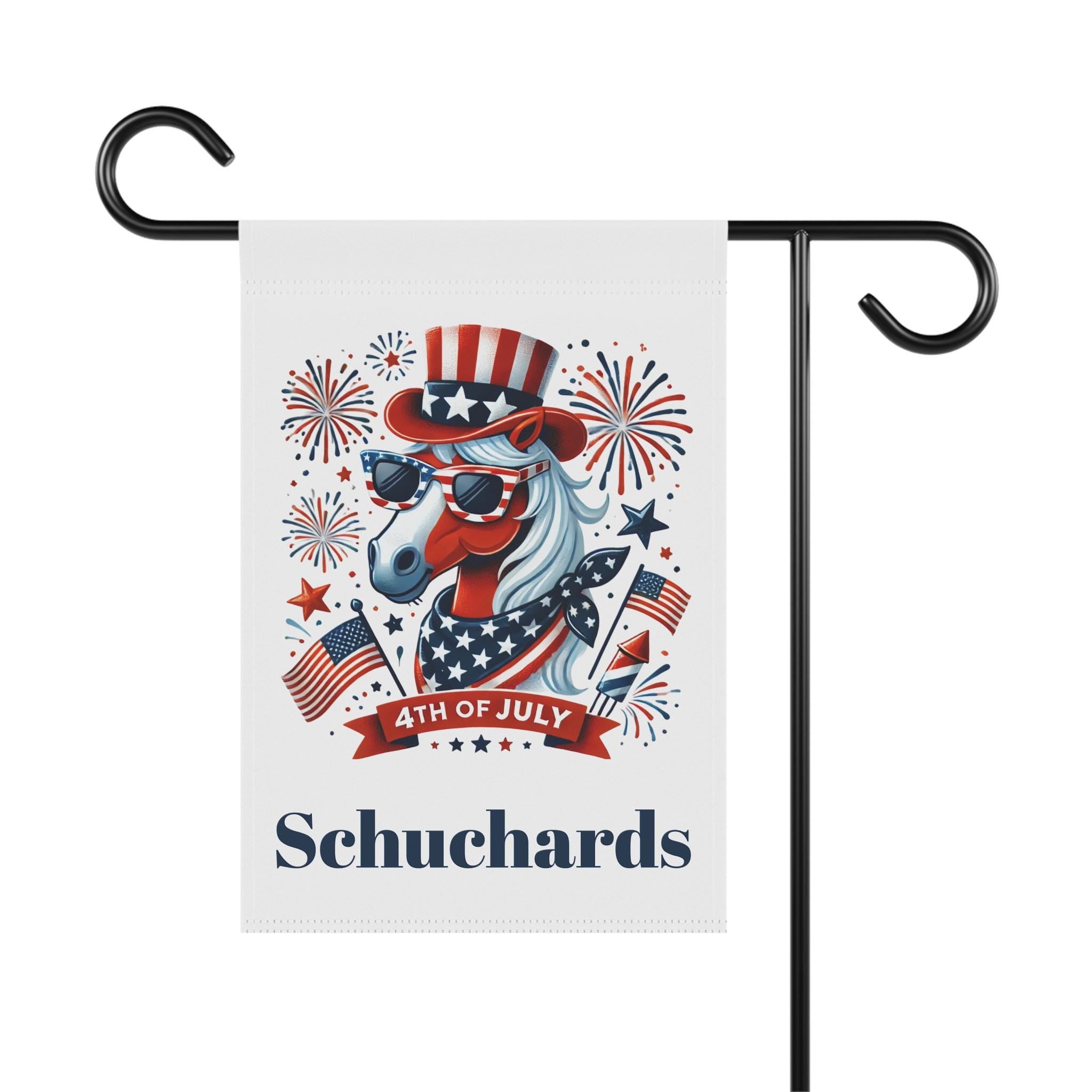 Patriotic Horse Garden Flag, 4th of July House Flag, Custom Yard Sign, Personalized Yard Flag, Funny Independance Day Flag -Razels