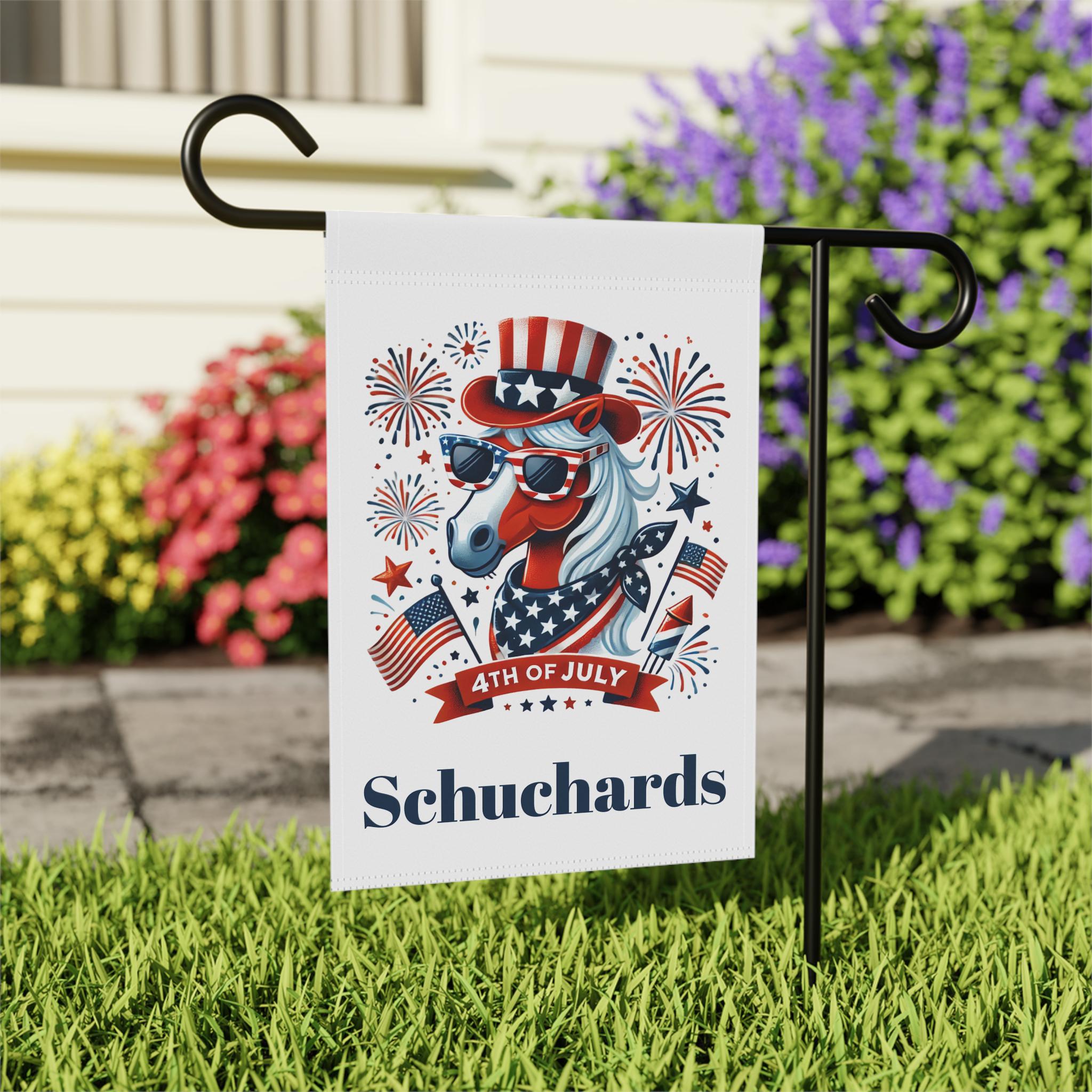 Patriotic Horse Garden Flag, 4th of July House Flag, Custom Yard Sign, Personalized Yard Flag, Funny Independance Day Flag -Razels