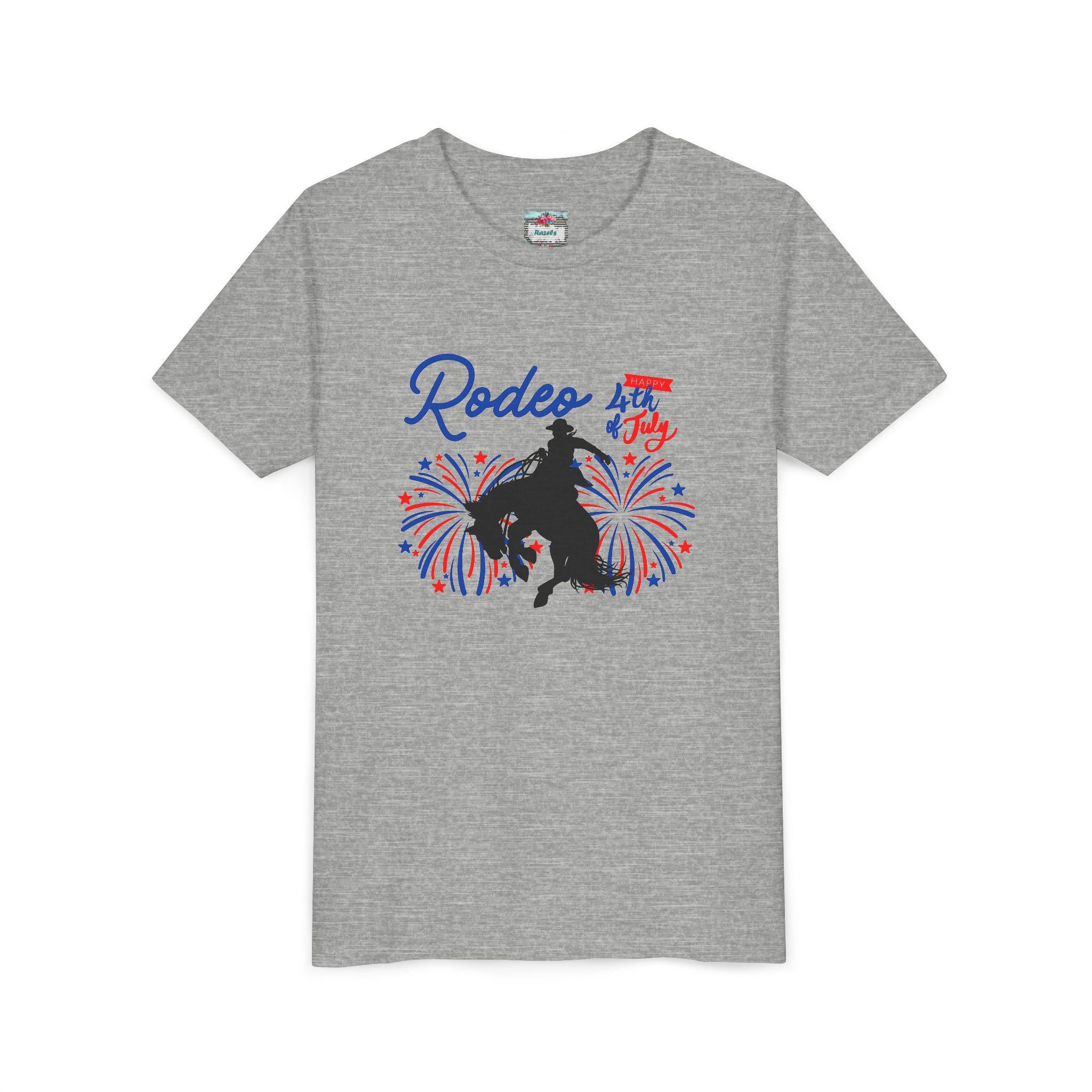 Patriotic Kids’ Rodeo Tee – Bronc Rider Graphic for 4th of July Fun!
Let the littles join in on the rodeo spirit this Independence Day! Featuring the same bronc rider bursting through red, white, and blue fireworks as our adult tee, this youth-sized shirt is perfect for creating matching family looks for the 4th of July 🎆🐎