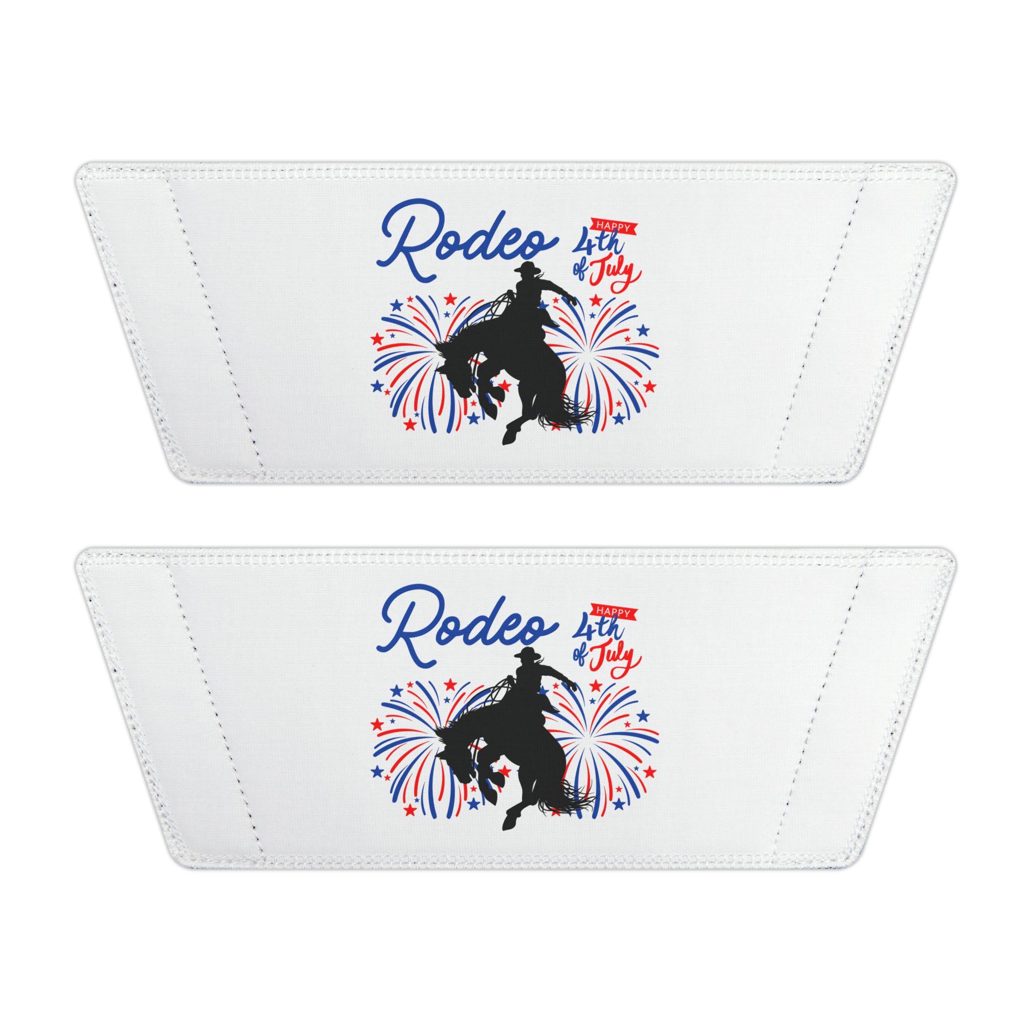 Kids 4th of July Slide Sandals, Red White Blue Summer Sandals, Rodeo Kid Sandals, Patriotic Bronc Rider Western Slides -Razels