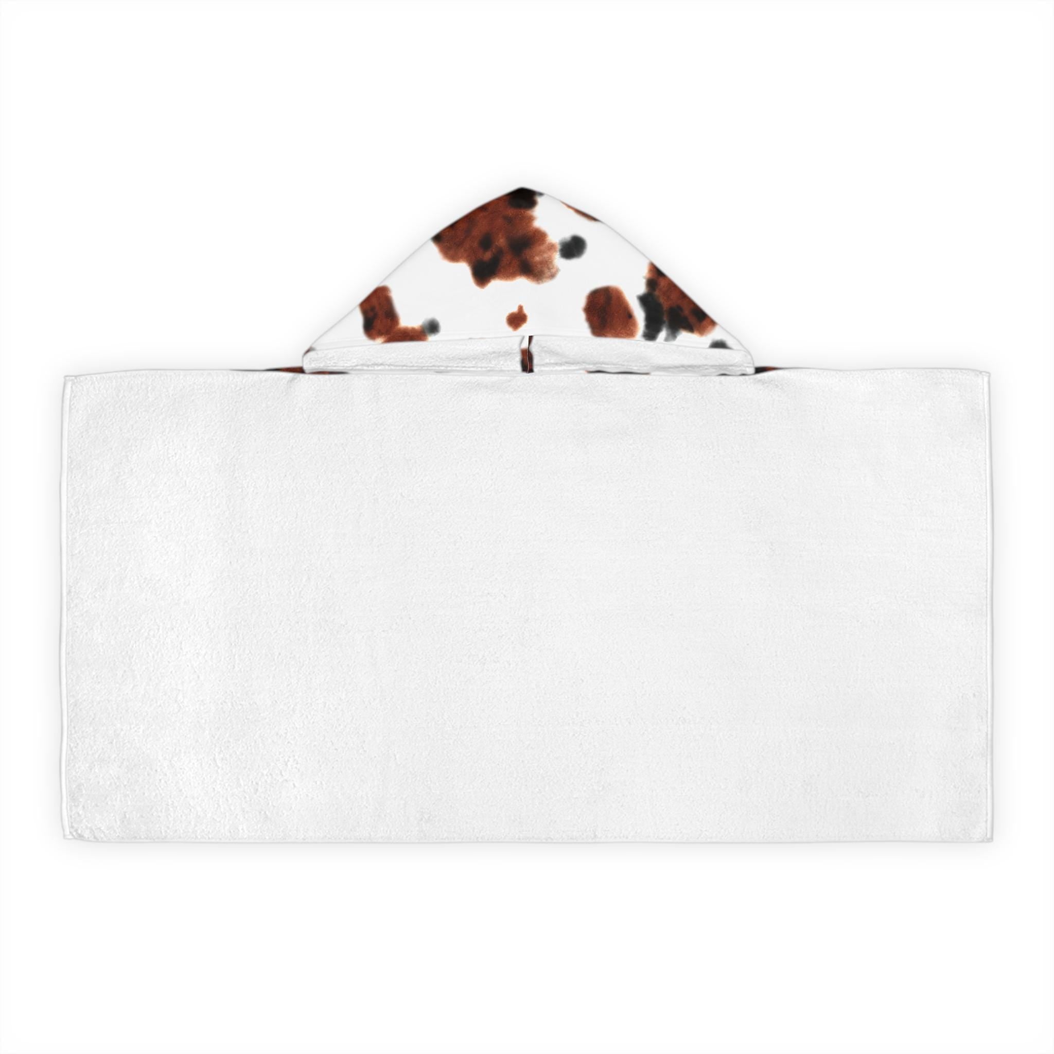 Personalized Cow Print Hooded Towel: Western Toddler Bath Wrap