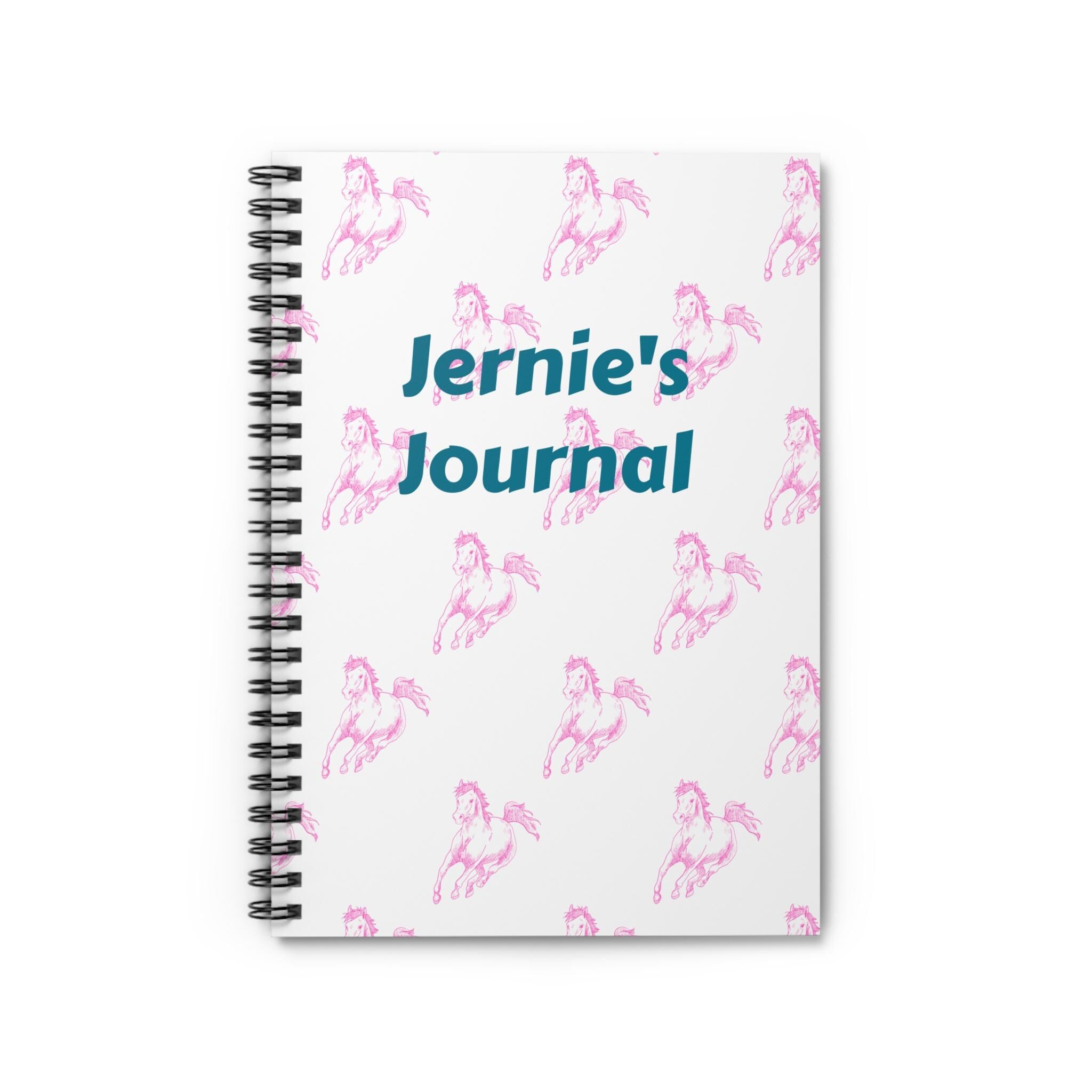 Personalized Horse Girl Journal Pink Running Horses Notebook with Custom Name Western Cowgirl Diary Back to School Gift for Girls -Razels