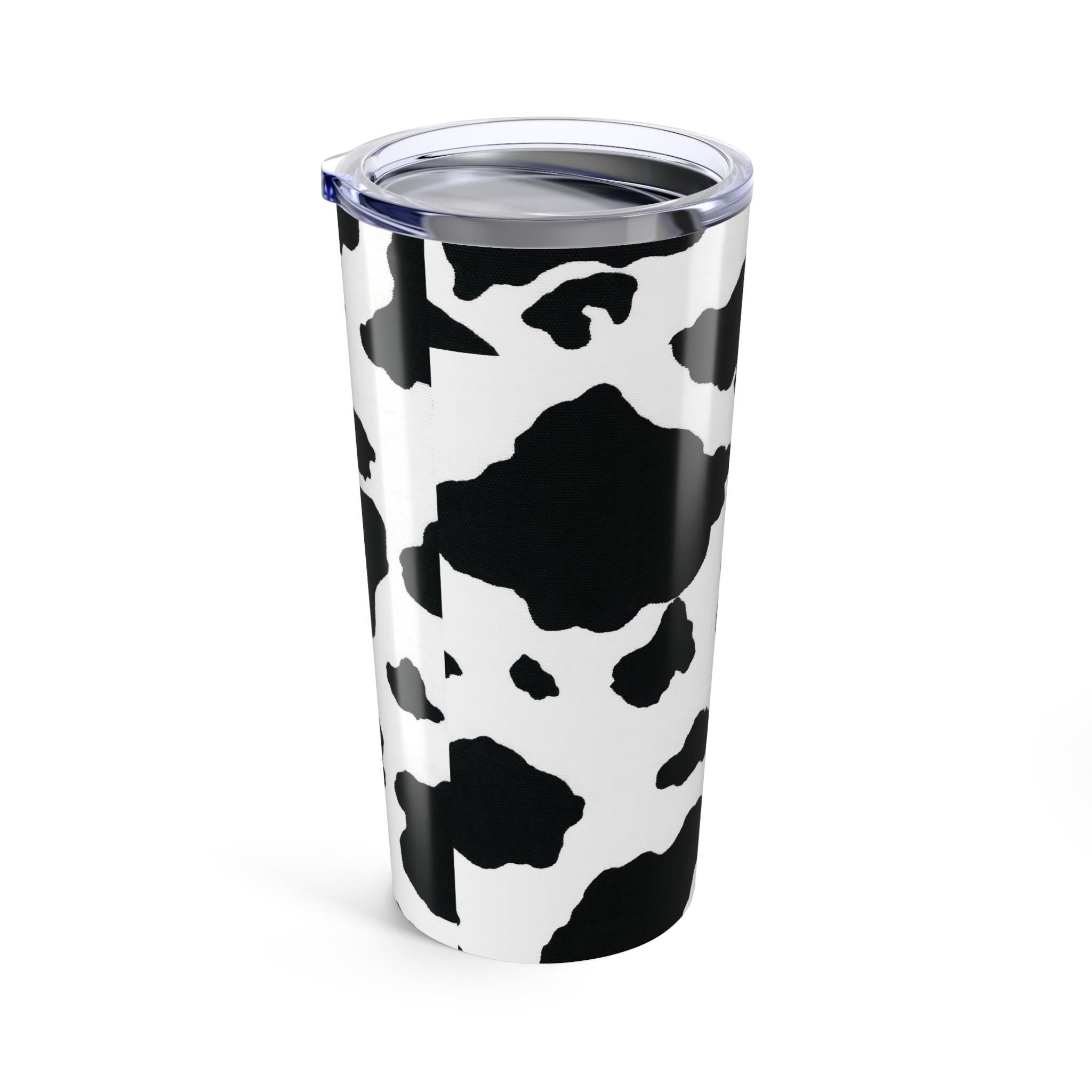 Moo-ve over boring drinkware—this tumbler is all about style + personality! 🌸 Our personalized cow print tumbler features your custom name wrapped in the cutest black-and-white pattern for a sassy, farmhouse-chic vibe. 
✓ Add your name for a custom touch that’s udderly adorable 🌿
✓ Double-walled stainless steel keeps drinks hot or cold for hours
✓ Glossy finish shows off the bold cow print in all its glory ✨
✓ Vacuum-insulated with clear push-on lid—perfect for life on the go ☕