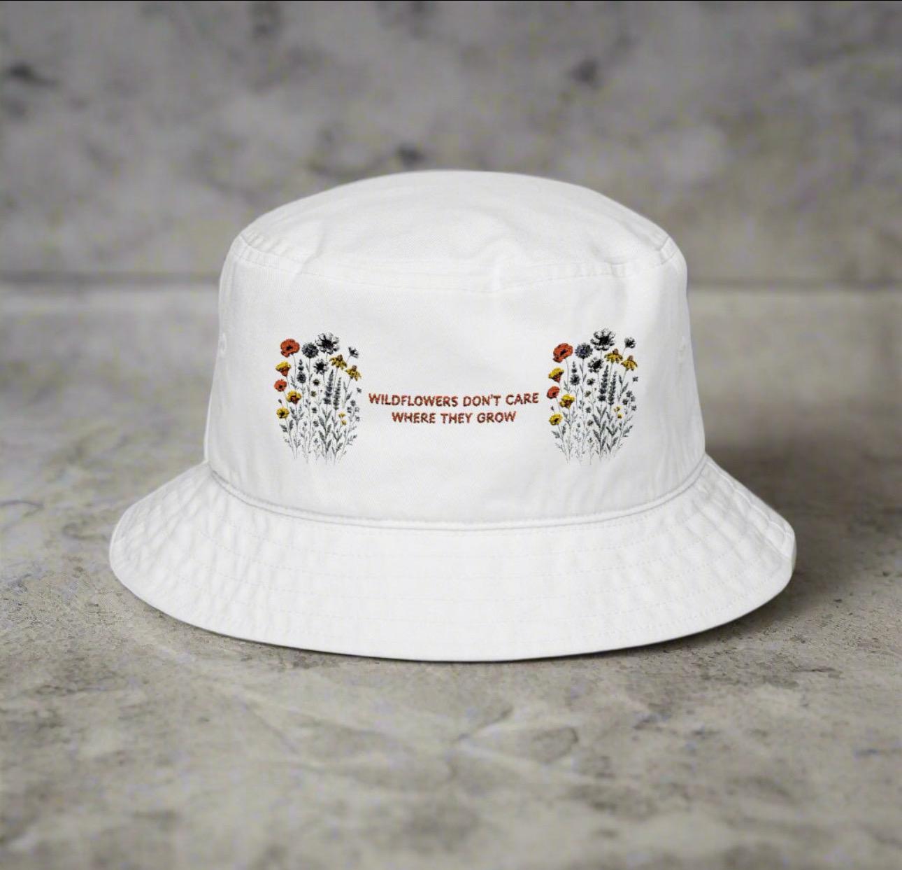 Wildflowers Bucket Hat | Gift for Mother, Grandmother, Garnder | Embroidered Garnder Hat | Gardner Gifts, -Razels