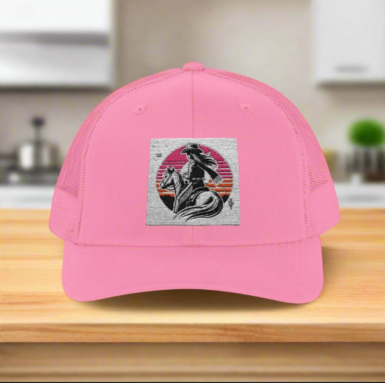 Embroidered Cowgirl Trucker Hat: Western Snapback Cap -Razels