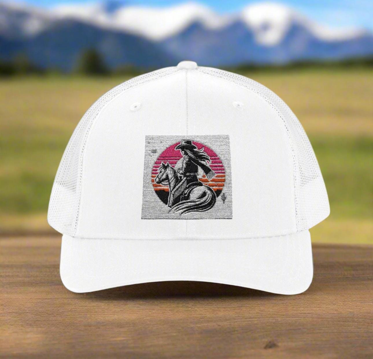 Embroidered Cowgirl Trucker Hat: Western Snapback Cap -Razels
