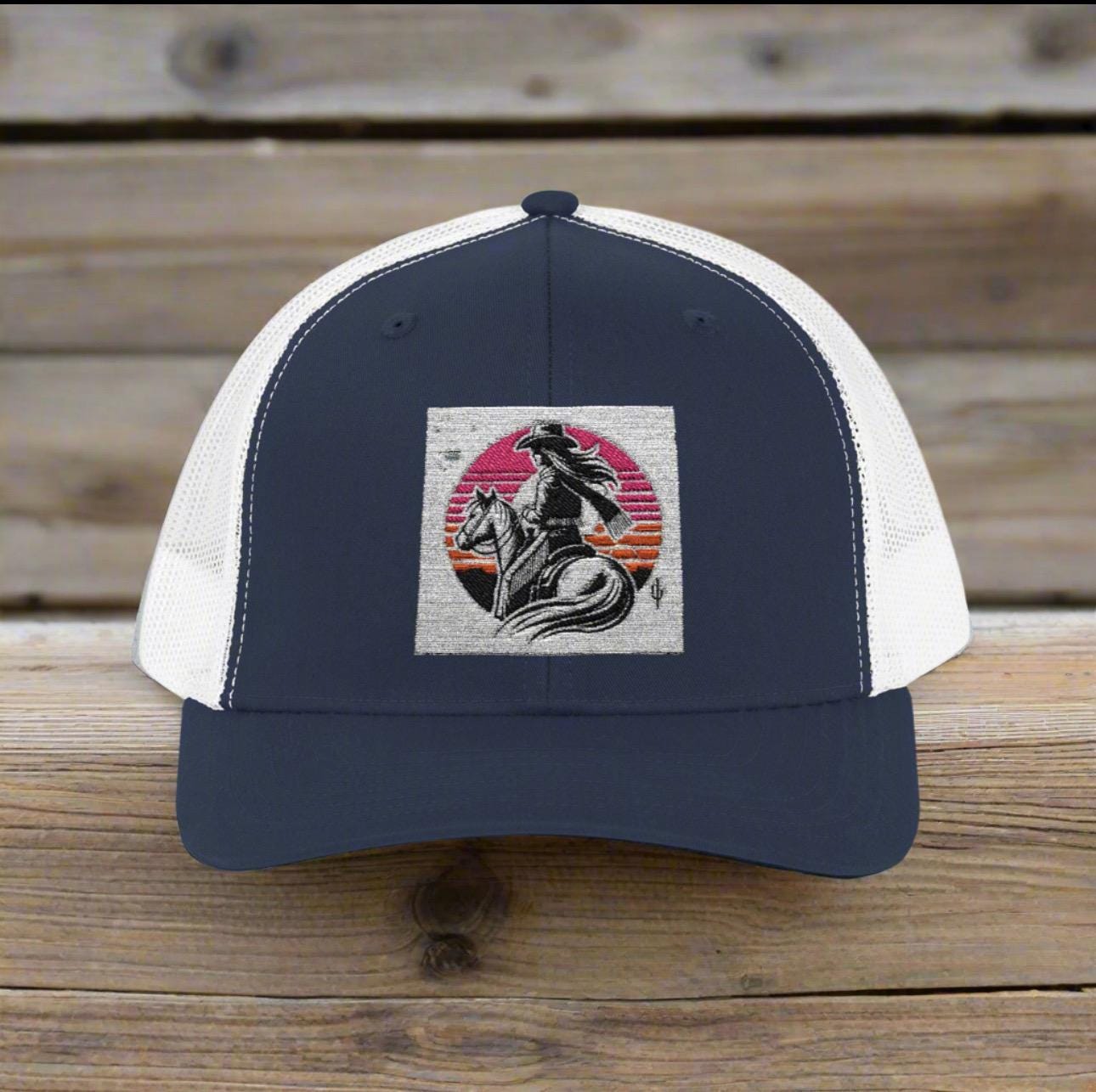 Embroidered Cowgirl Trucker Hat: Western Snapback Cap -Razels