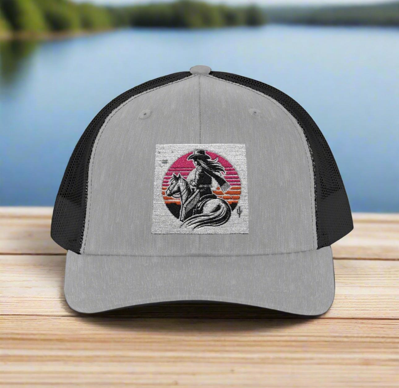 Embroidered Cowgirl Trucker Hat: Western Snapback Cap -Razels