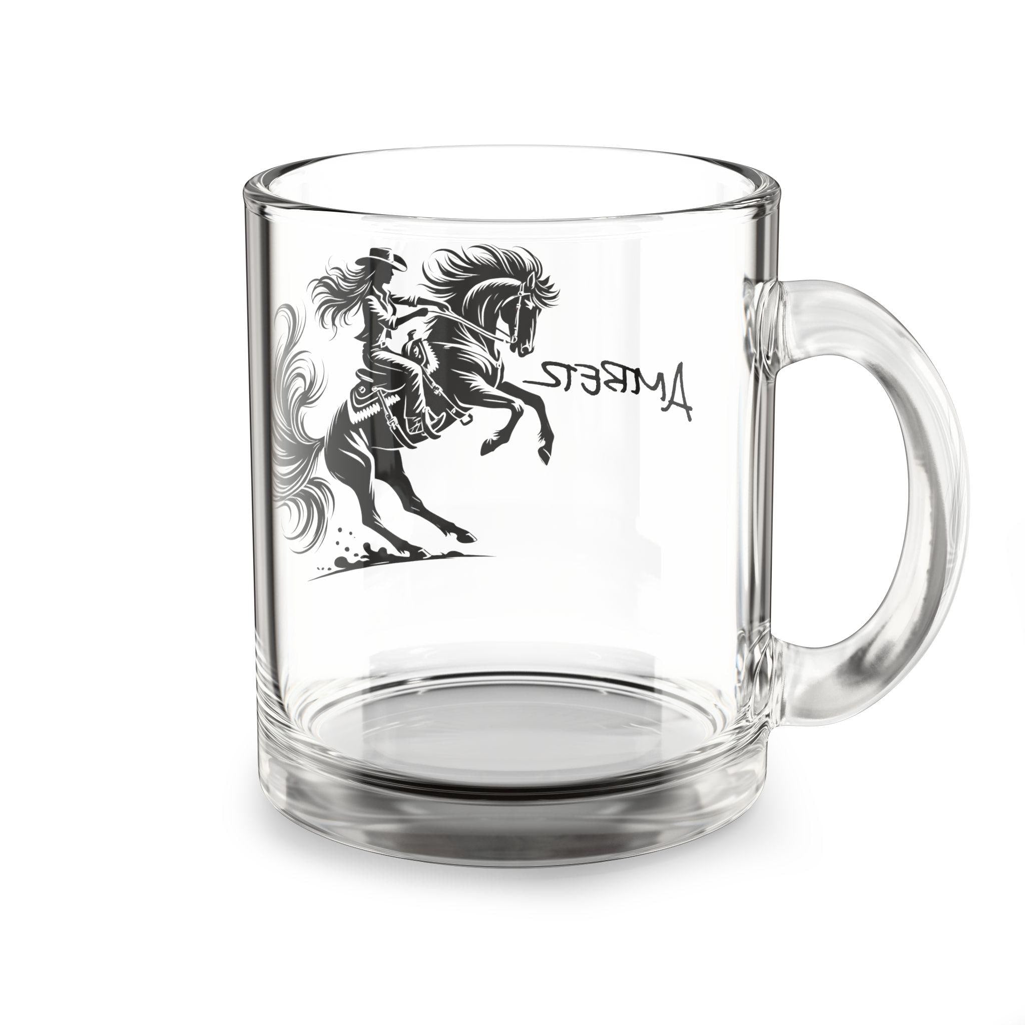 Personalized Cowgirl Glass Mug: Western Horse Lover Gift -Razels